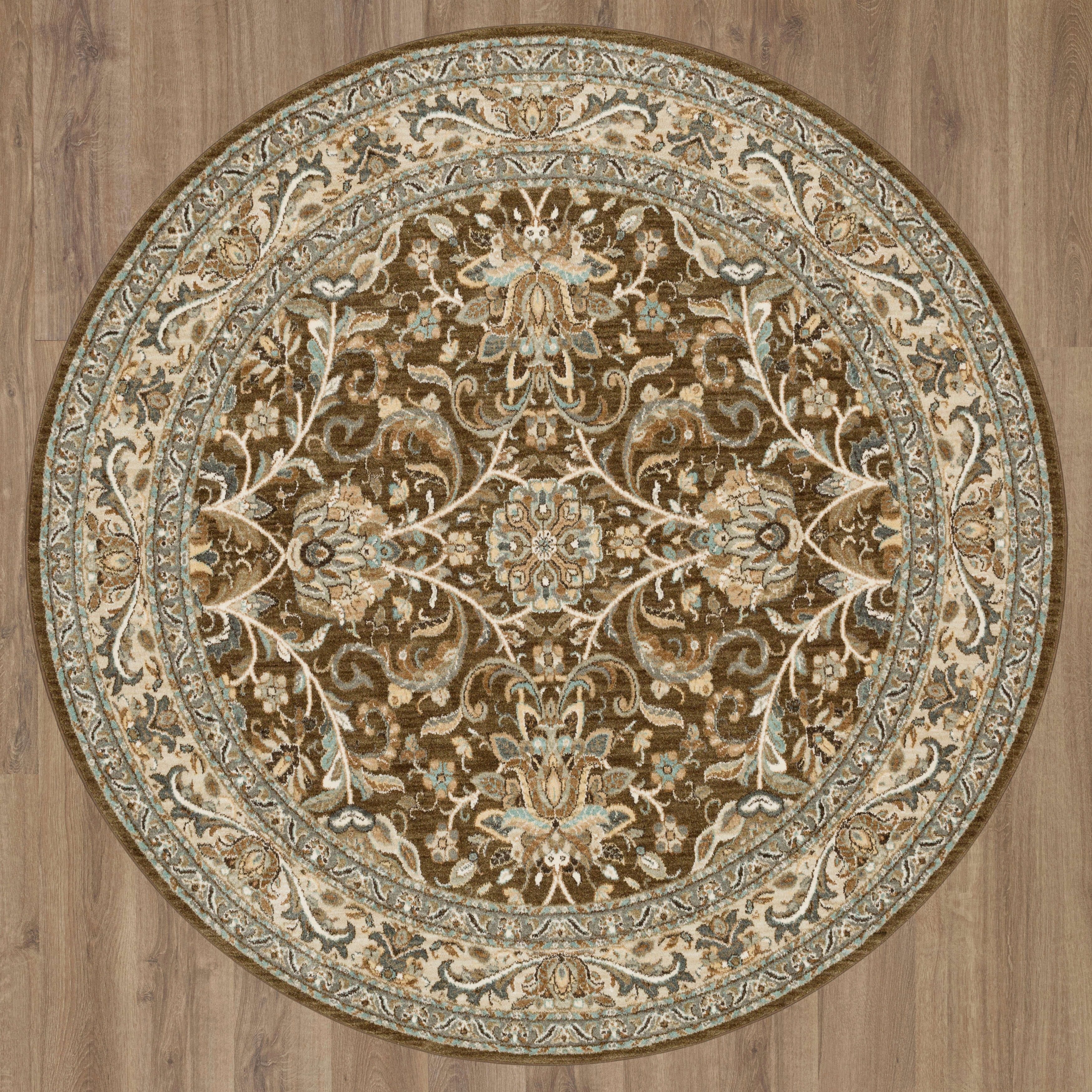 Newbridge Brown 8' Round Karastan Rugs