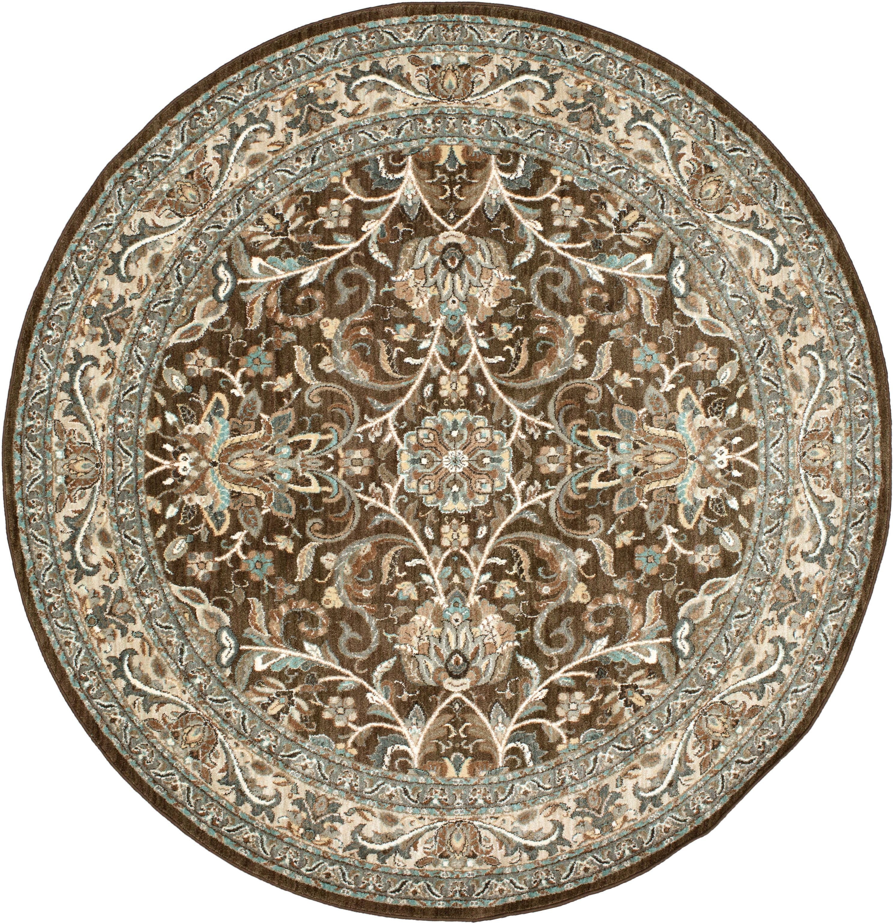 Newbridge Brown 8' Round Karastan Rugs