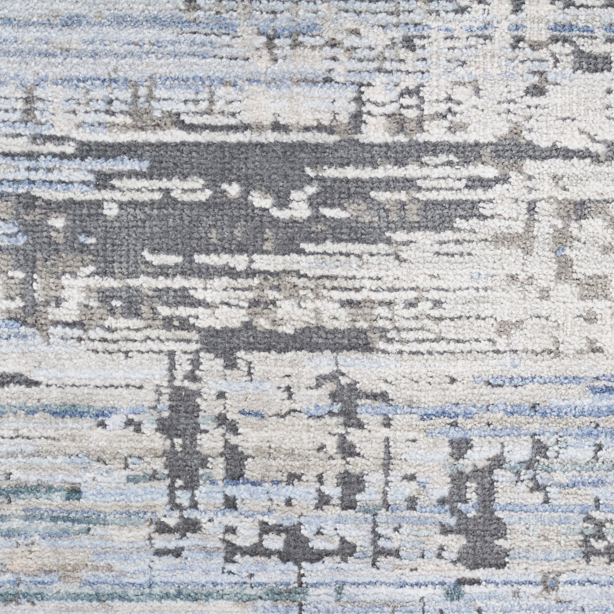 Nourison Abstract Hues 2'2" x 12' Blue Grey Modern Indoor Rug Rug Nourison