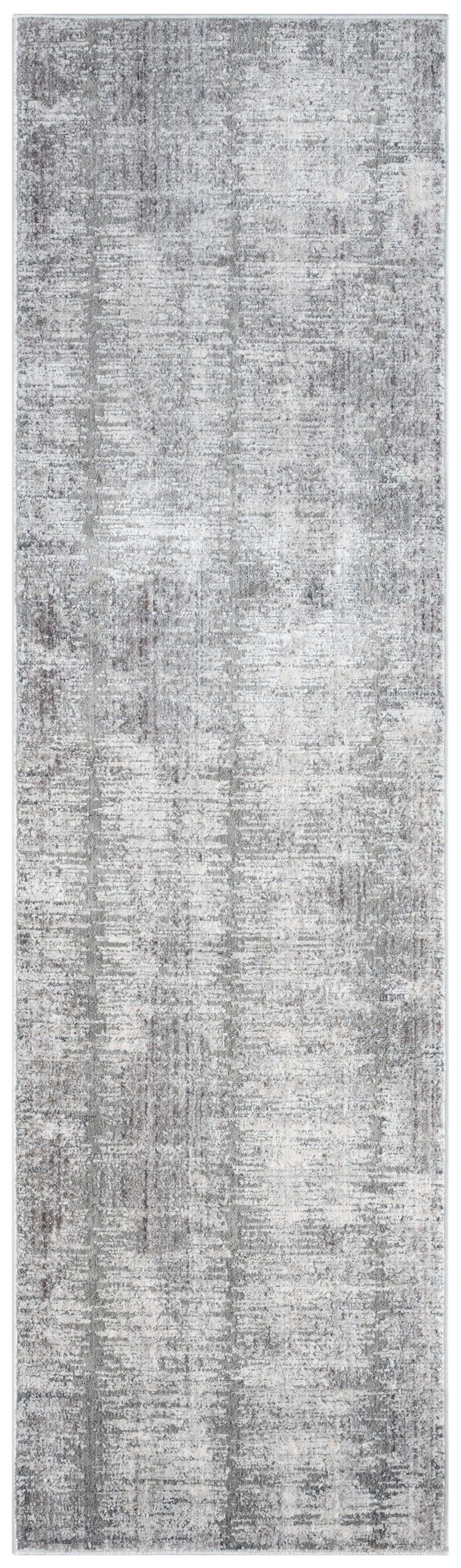 Nourison Abstract Hues 2'2" x 8' Grey White Modern Indoor Rug Rug Nourison