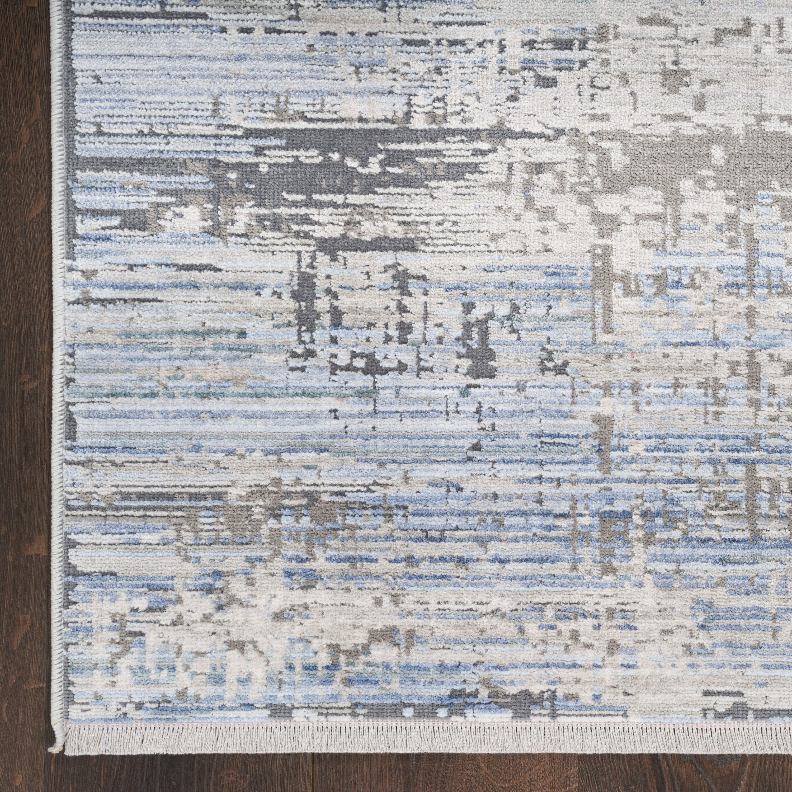 Nourison Abstract Hues 2'6" x 4' Blue Grey Modern Indoor Rug Rug Nourison