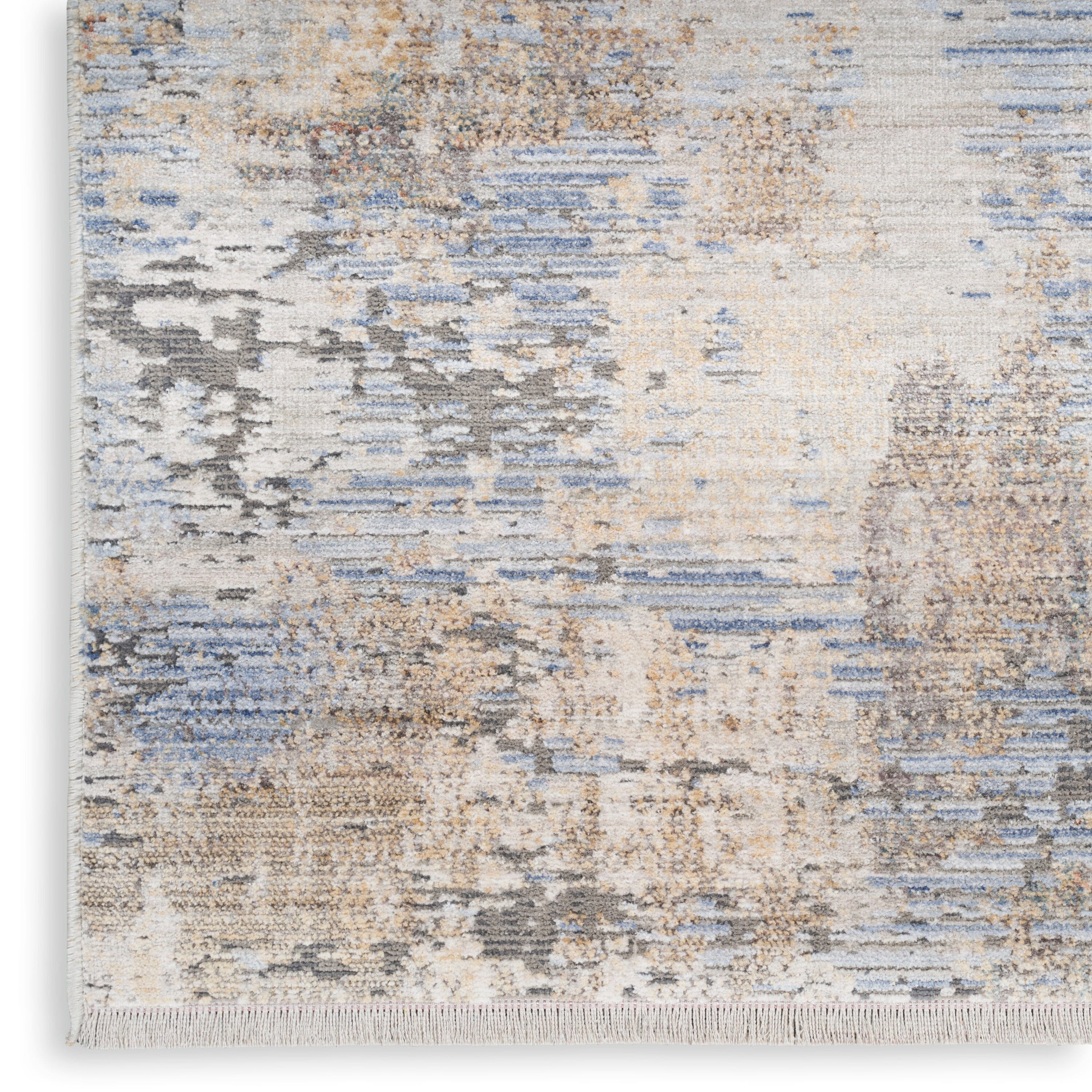 Nourison Abstract Hues 2'6" x 4' Grey Blue Modern Indoor Rug Rug Nourison