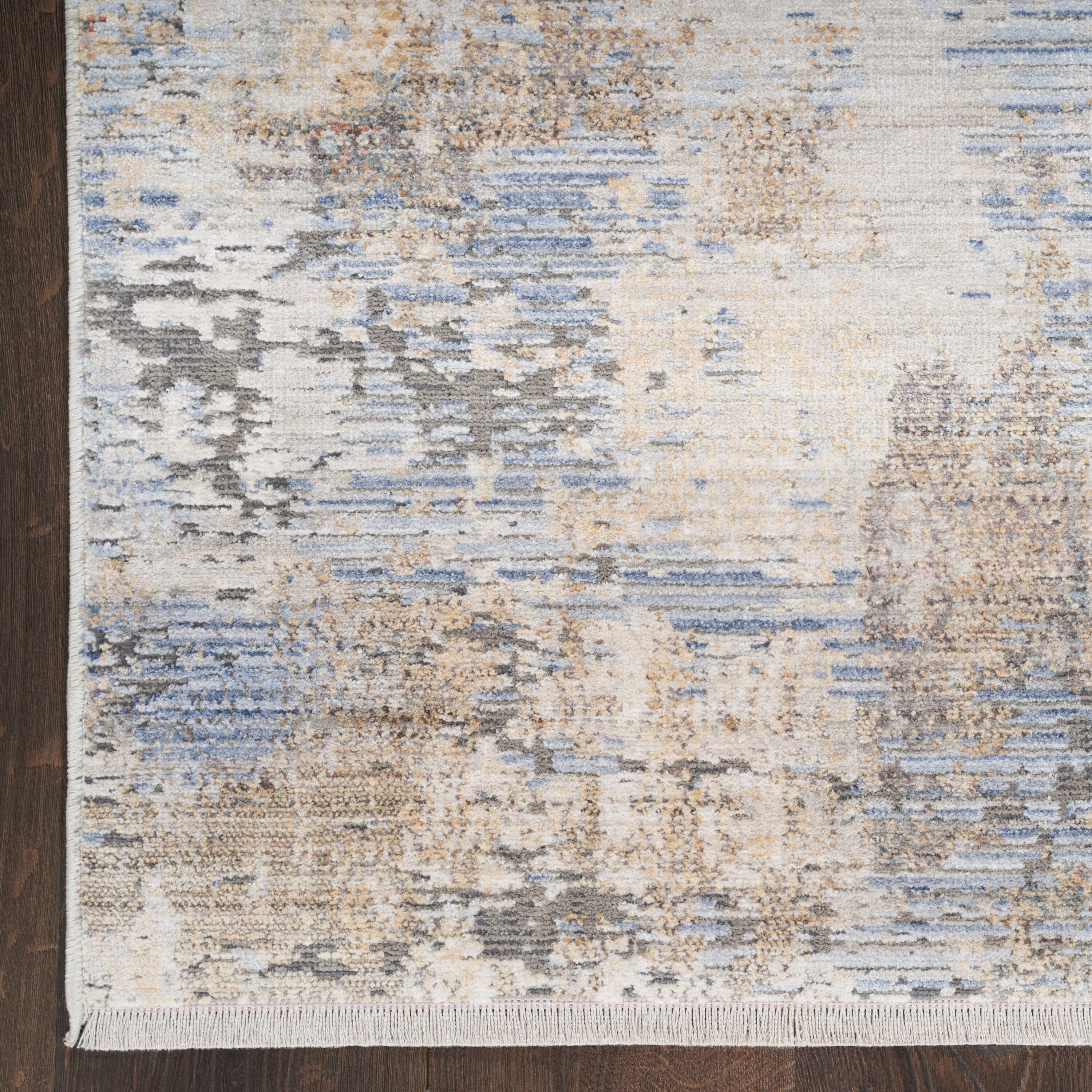 Nourison Abstract Hues 2'6" x 4' Grey Blue Modern Indoor Rug Rug Nourison