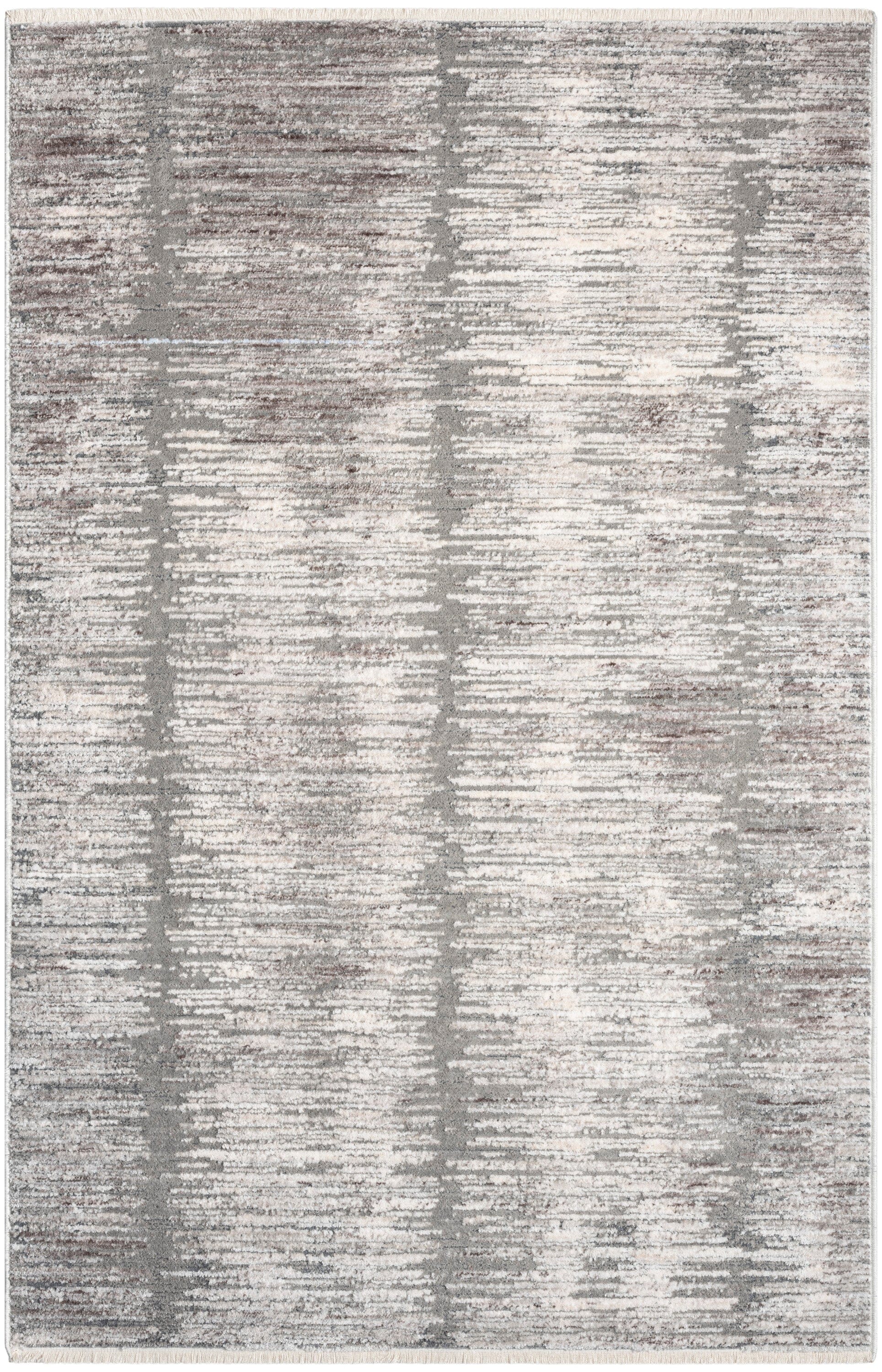 Nourison Abstract Hues 2'6" x 4' Grey White Modern Indoor Rug Rug Nourison