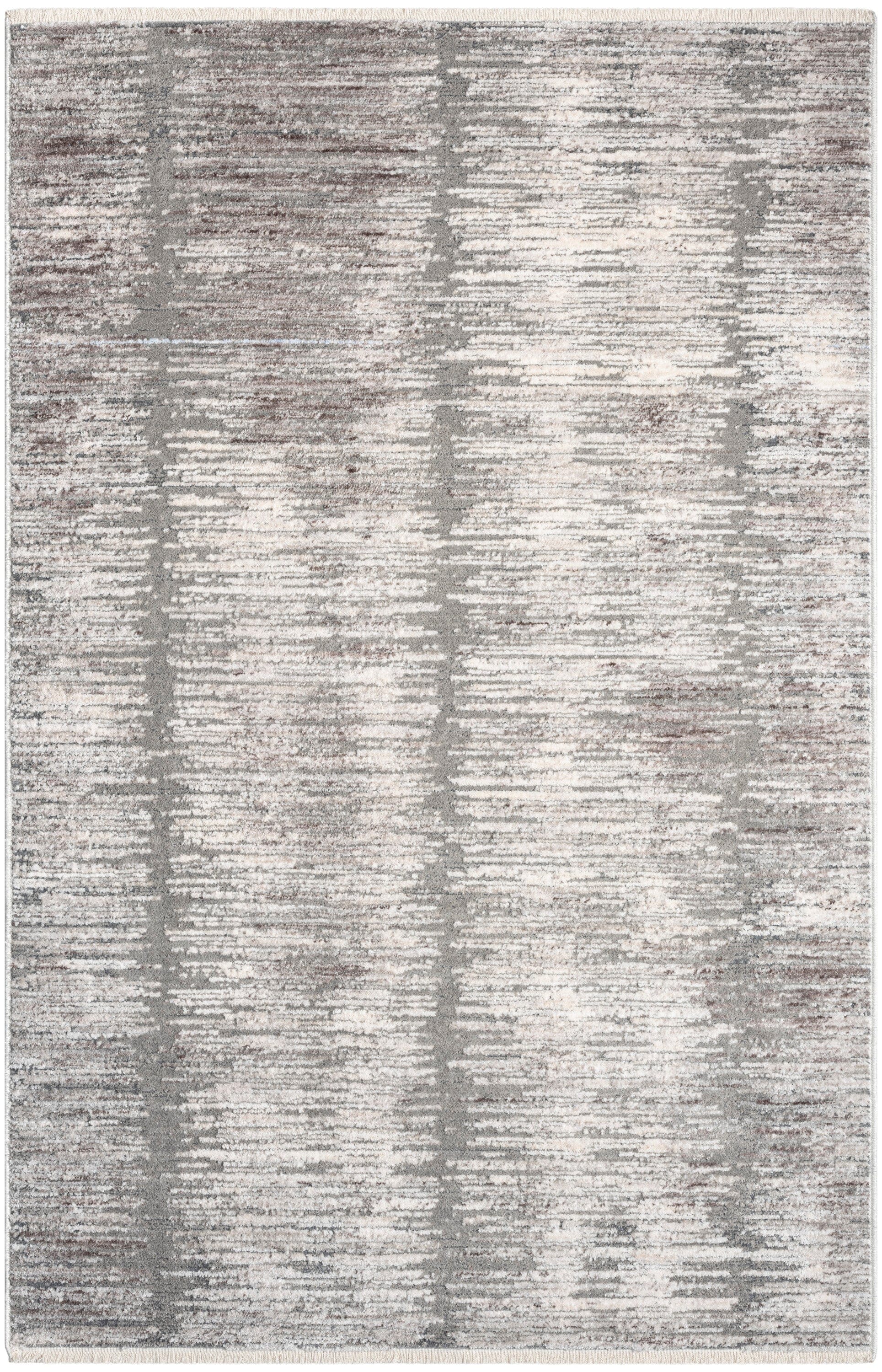 Nourison Abstract Hues 3'3" x 5'3" Grey White Modern Indoor Rug Rug Nourison