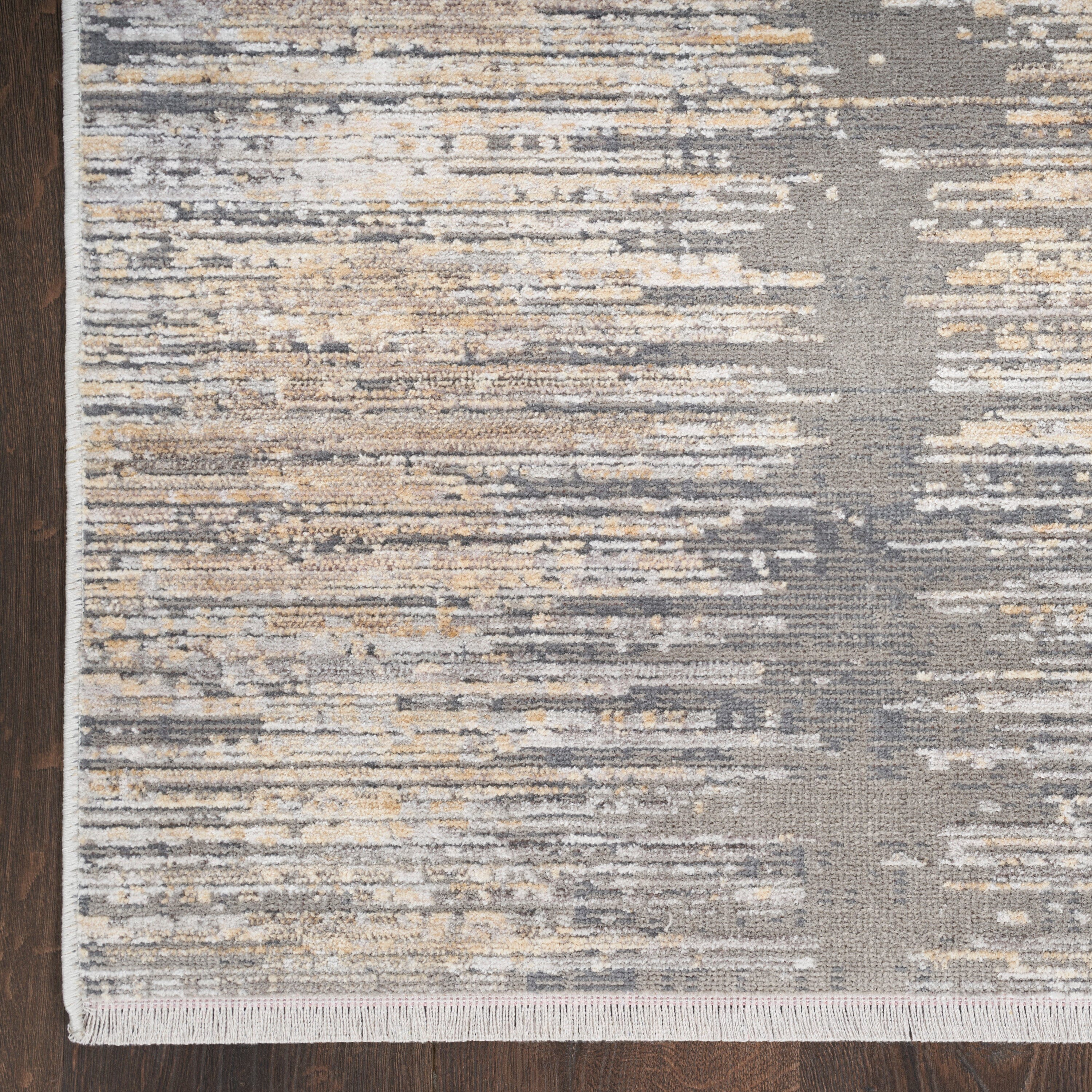 Nourison Abstract Hues 7'10" x 10' Grey Gold Modern Indoor Rug Rug Nourison