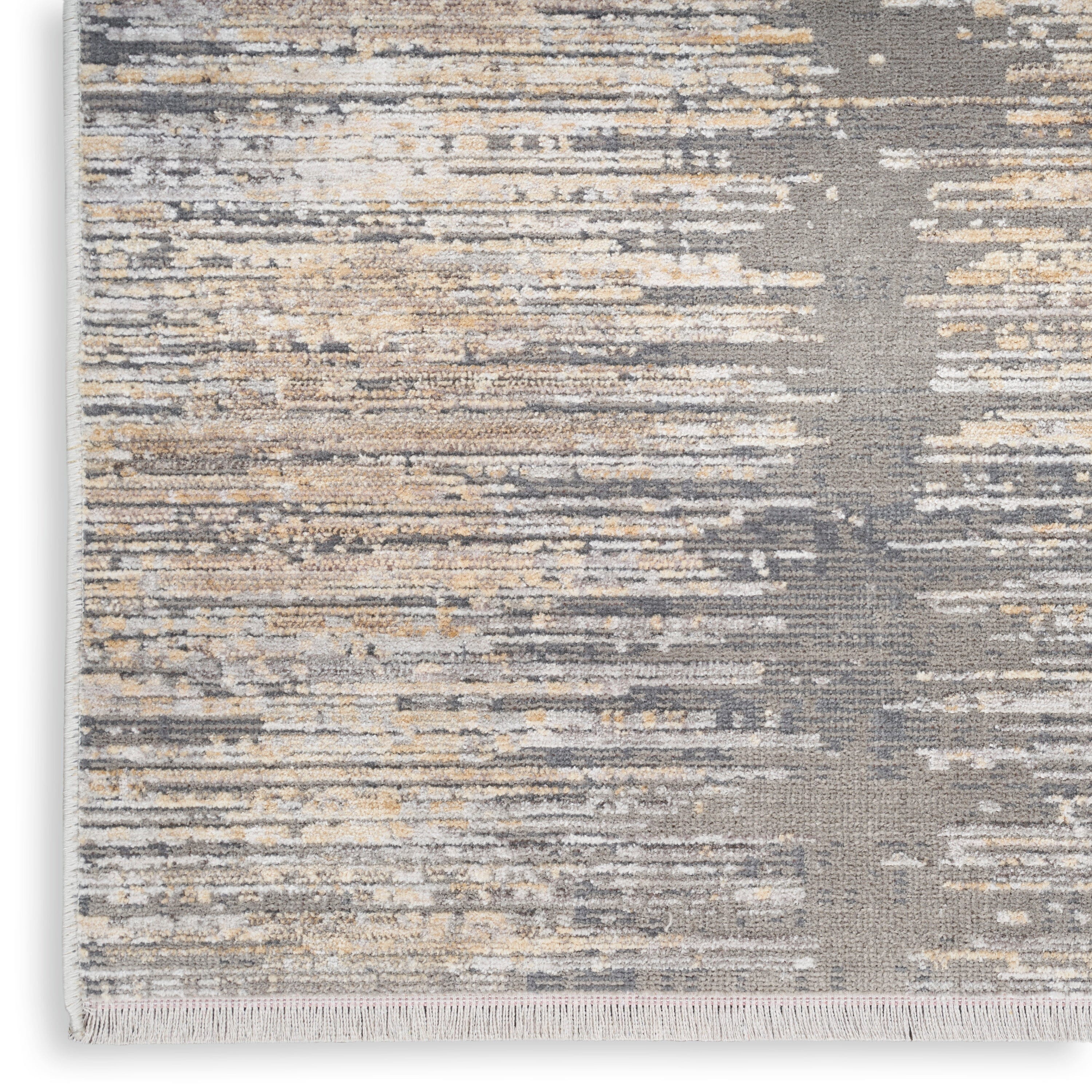 Nourison Abstract Hues 7'10" x 10' Grey Gold Modern Indoor Rug Rug Nourison