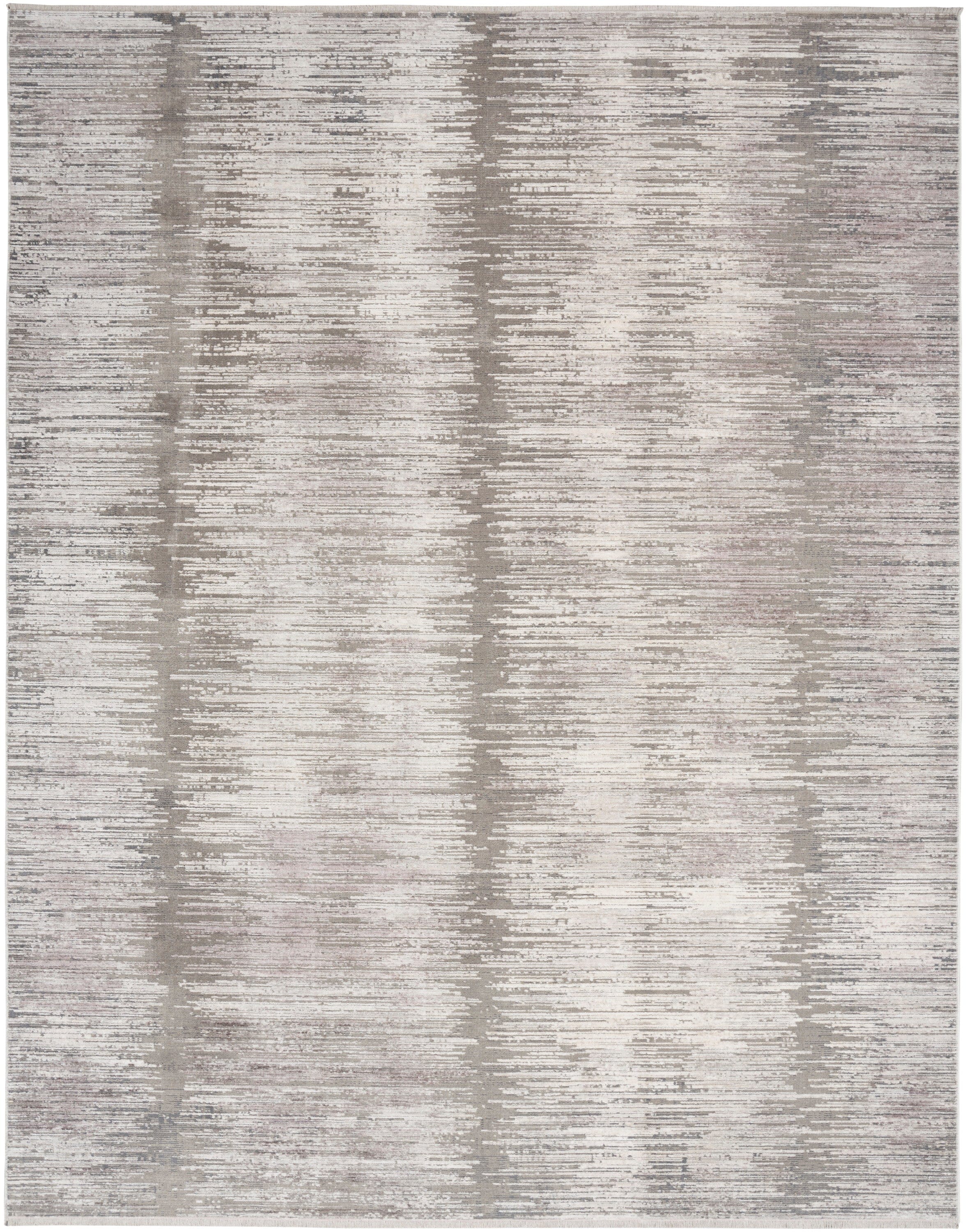 Nourison Abstract Hues 7'10" x 10' Grey White Modern Indoor Rug Rug Nourison