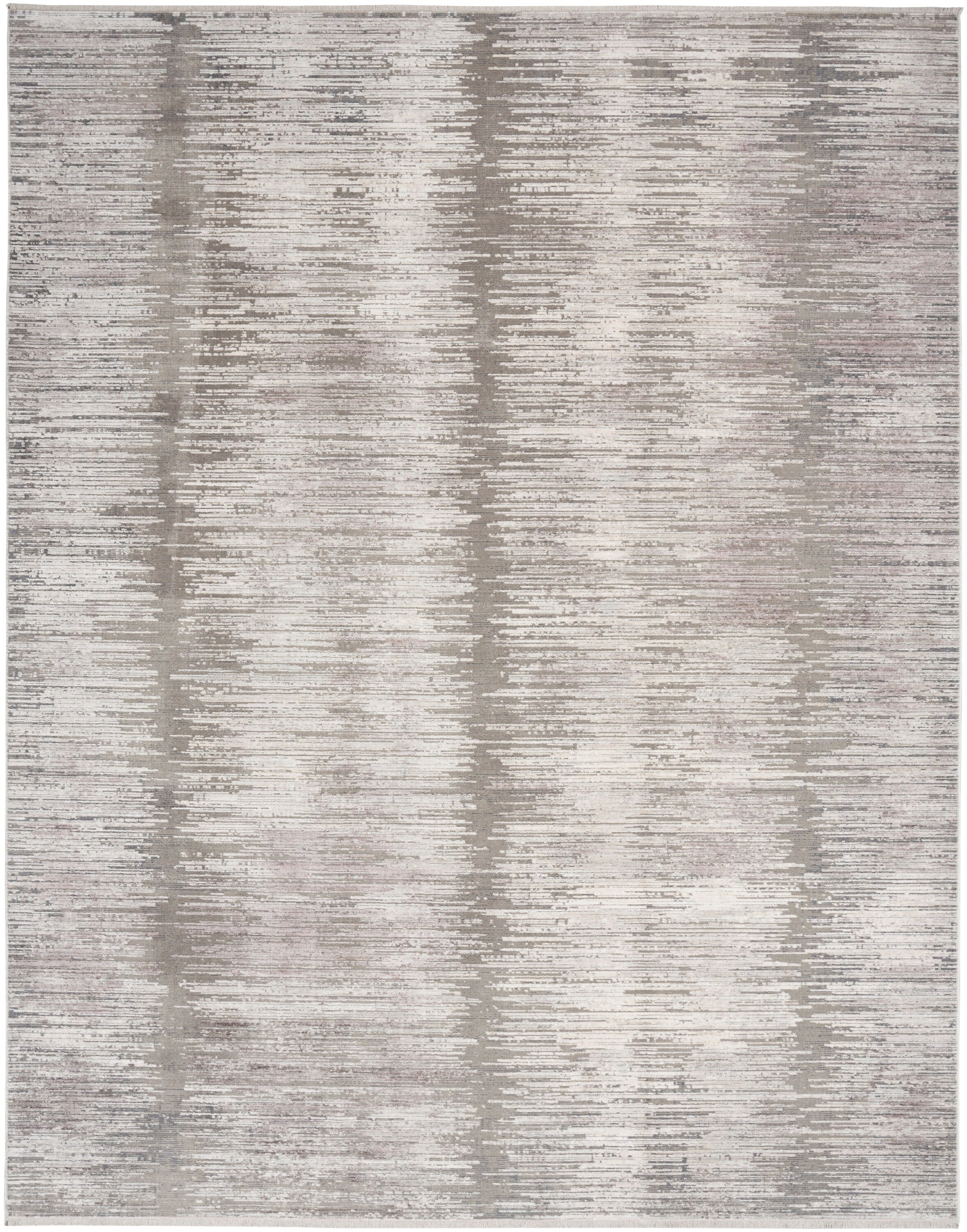 Nourison Abstract Hues 8'6" x 11'4" Grey White Modern Indoor Rug Rug Nourison