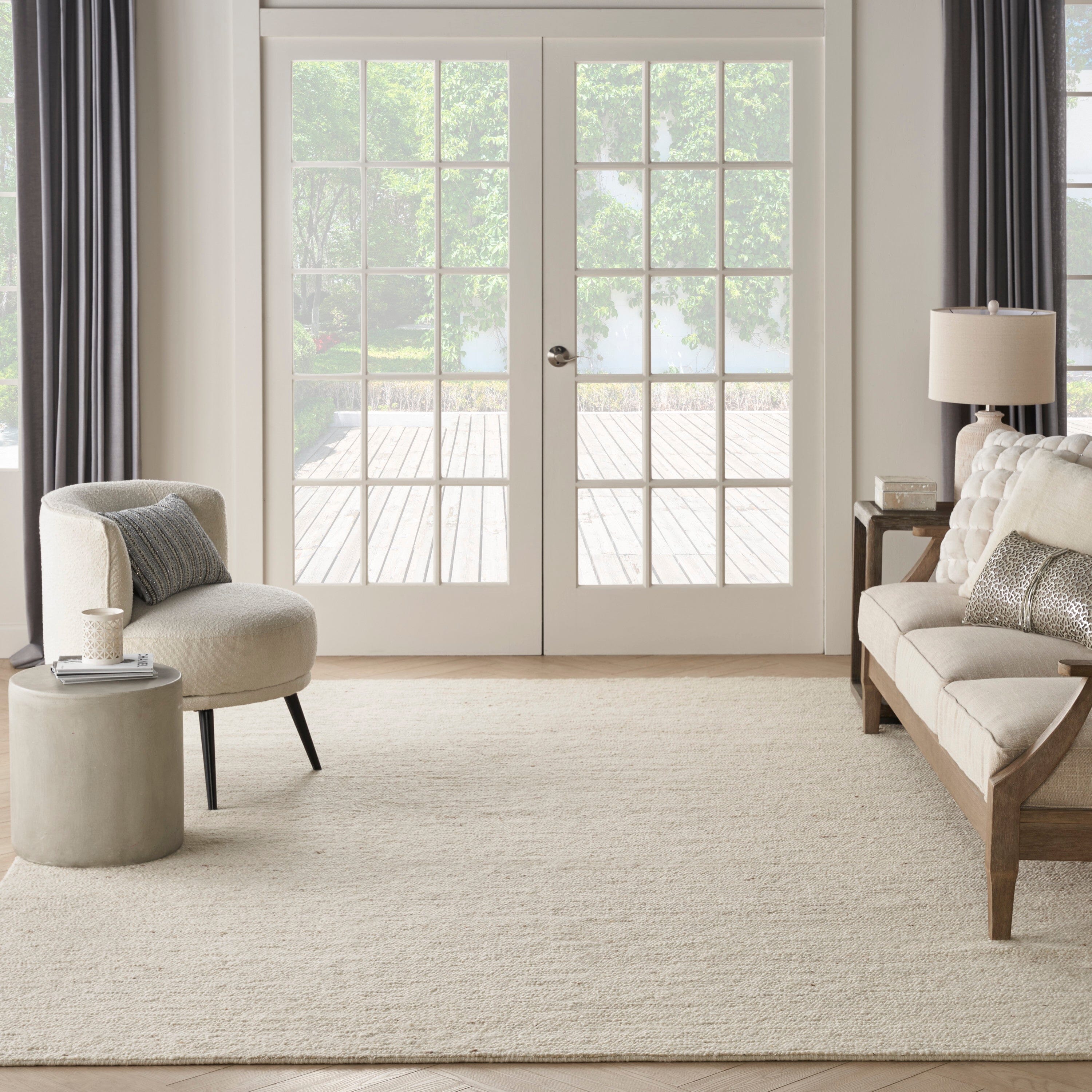 Nourison Alanna 9'9' x 13'9' Ivory Farmhouse Indoor Rug | Huck & Peck