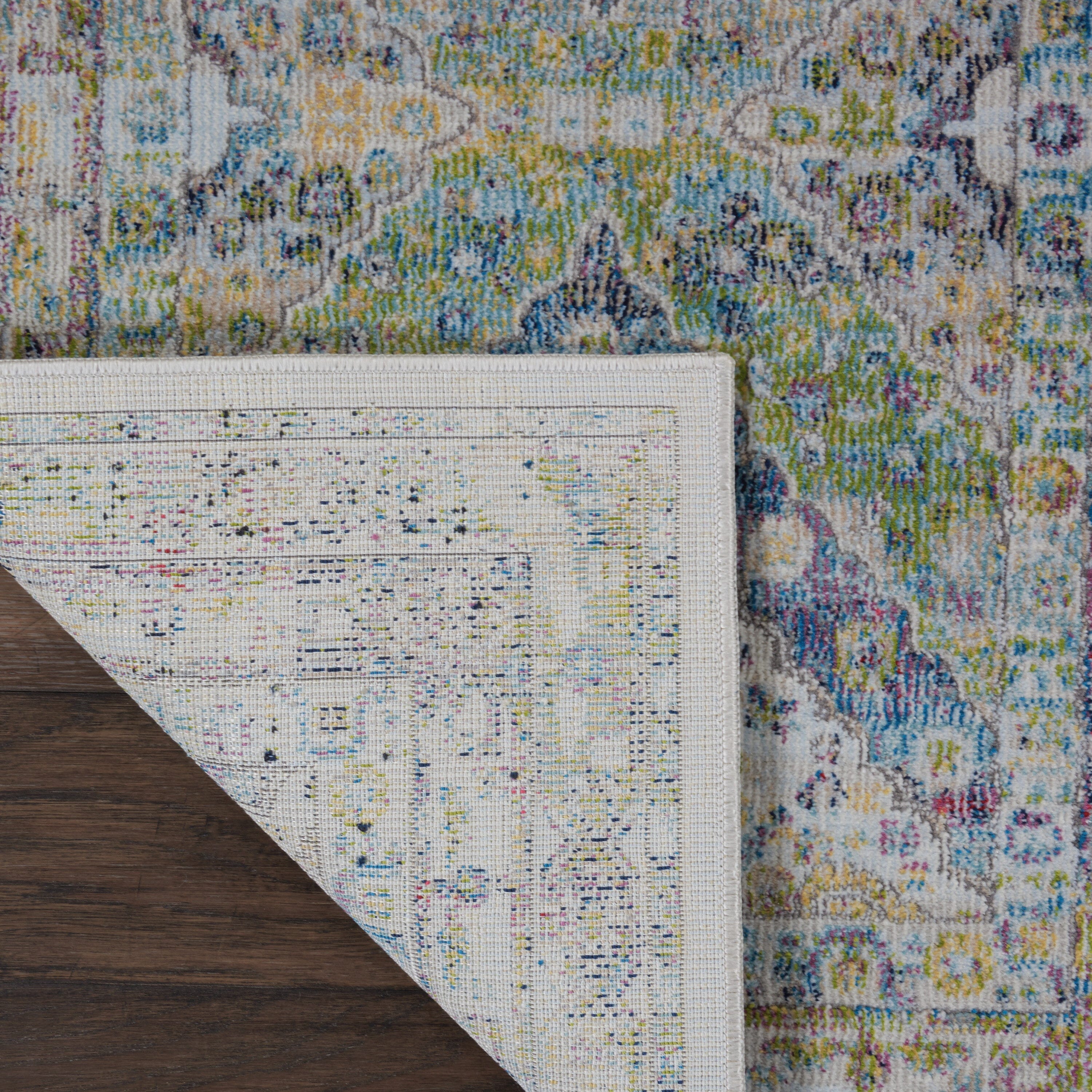 Nourison Ankara Global 2' x 6' Blue/Green Vintage Indoor Rug Rug Nourison