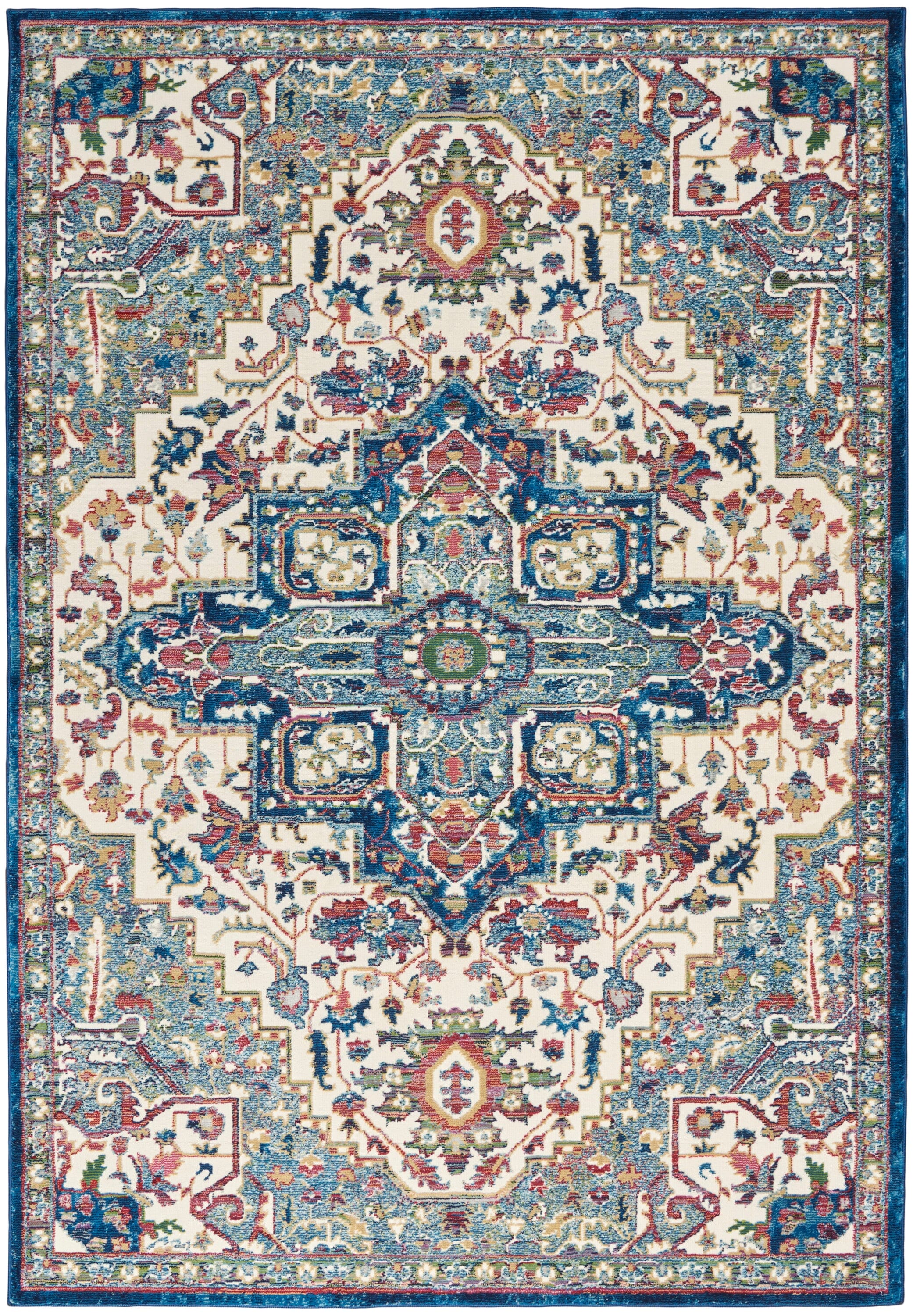 Nourison Ankara Global 4' x 6' Ivory Navy Bohemian Indoor Rug Rug Nourison