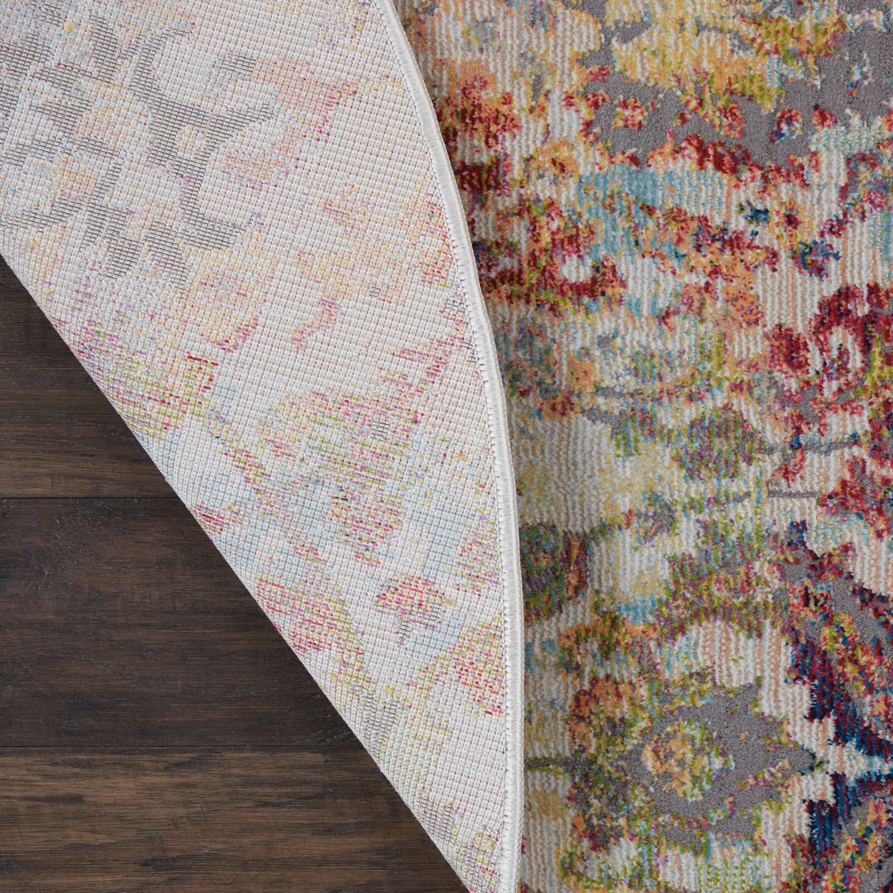 Nourison Ankara Global 6' x Round Ivory/Orange Vintage Indoor Rug Rug Nourison