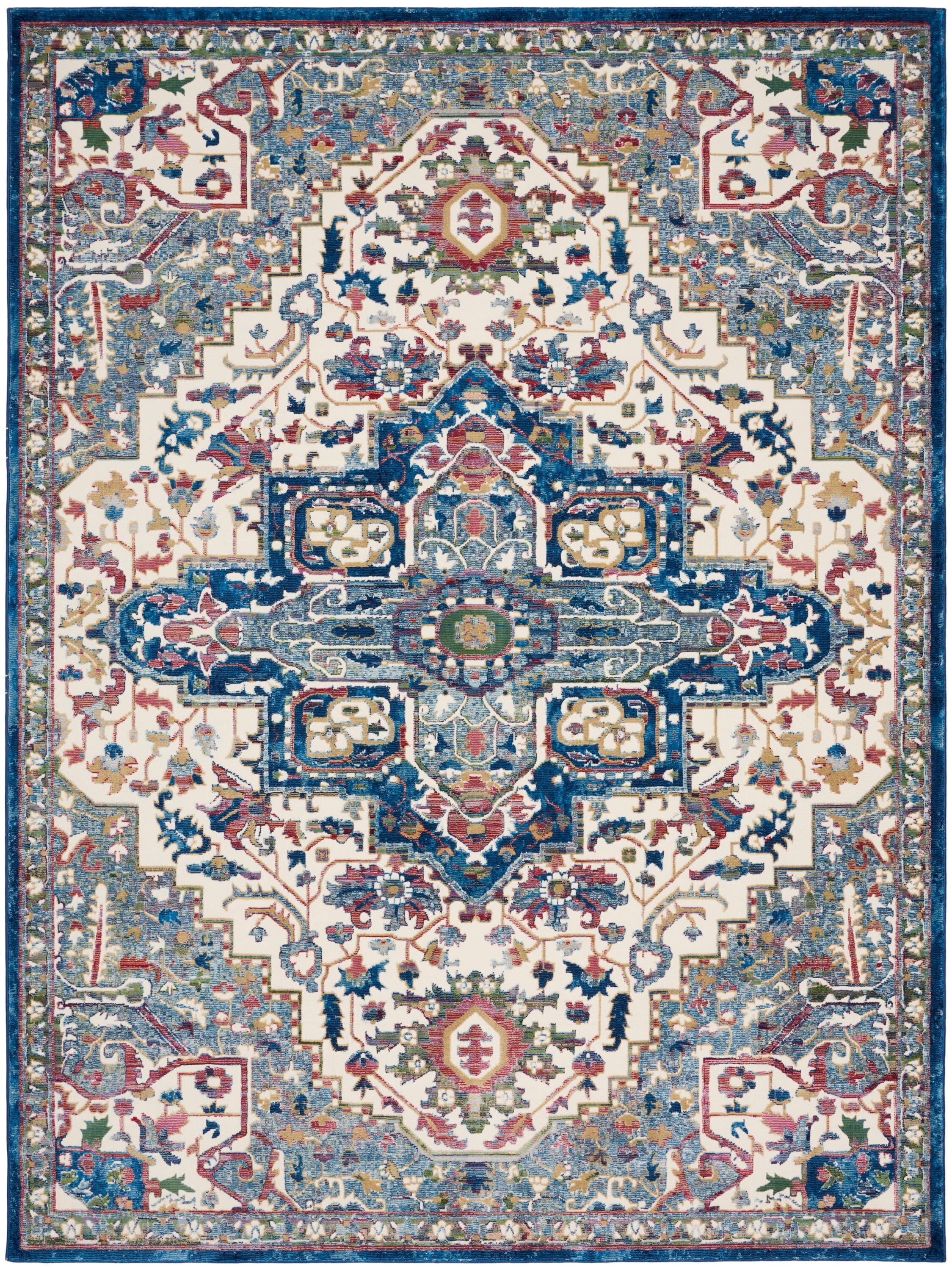 Nourison Ankara Global 7'10" x 9'10" Ivory Navy Bohemian Indoor Rug Rug Nourison