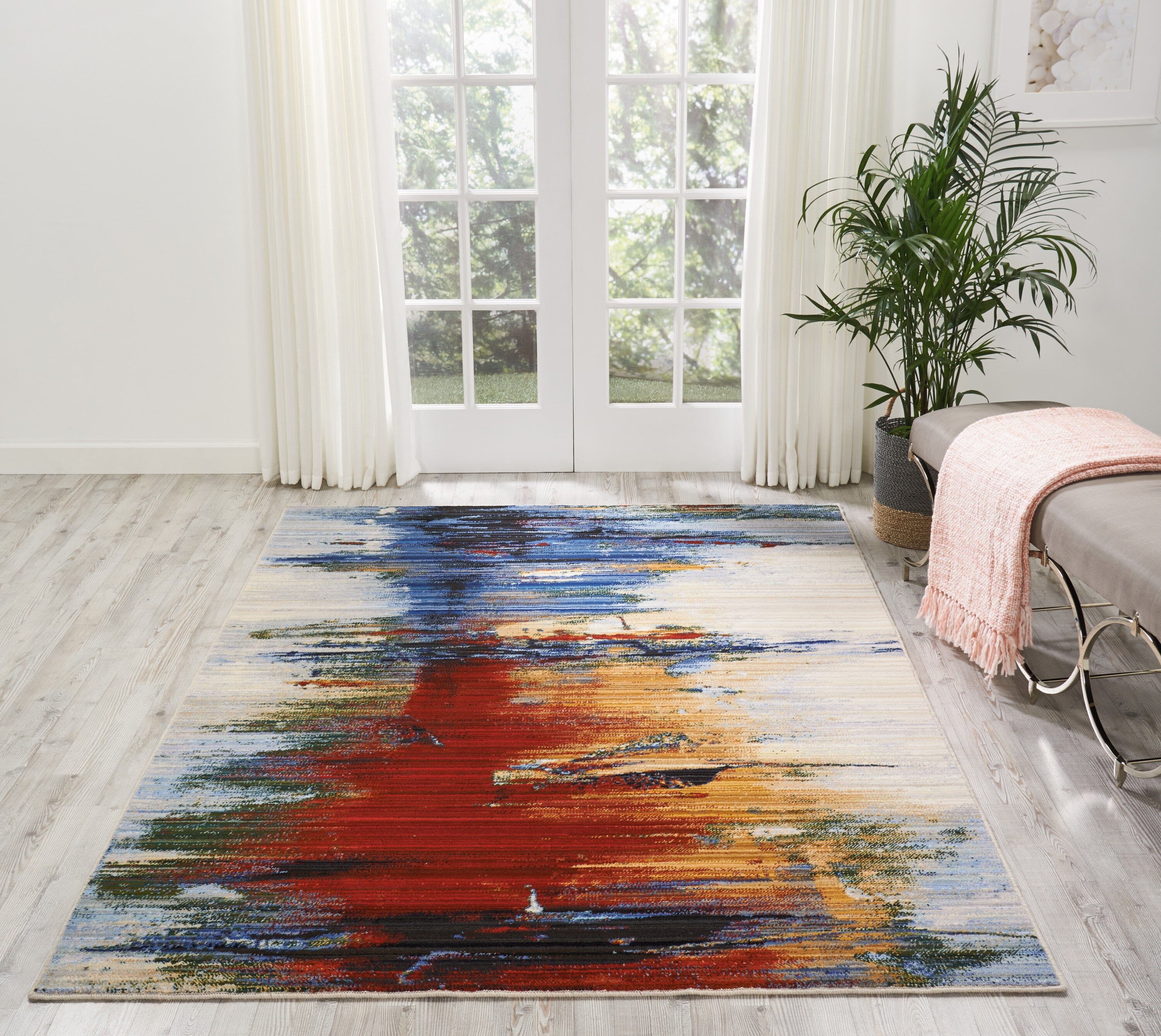 Nourison Chroma 5'6" x 8' Crimson Tide Modern Indoor Rug Rug Nourison