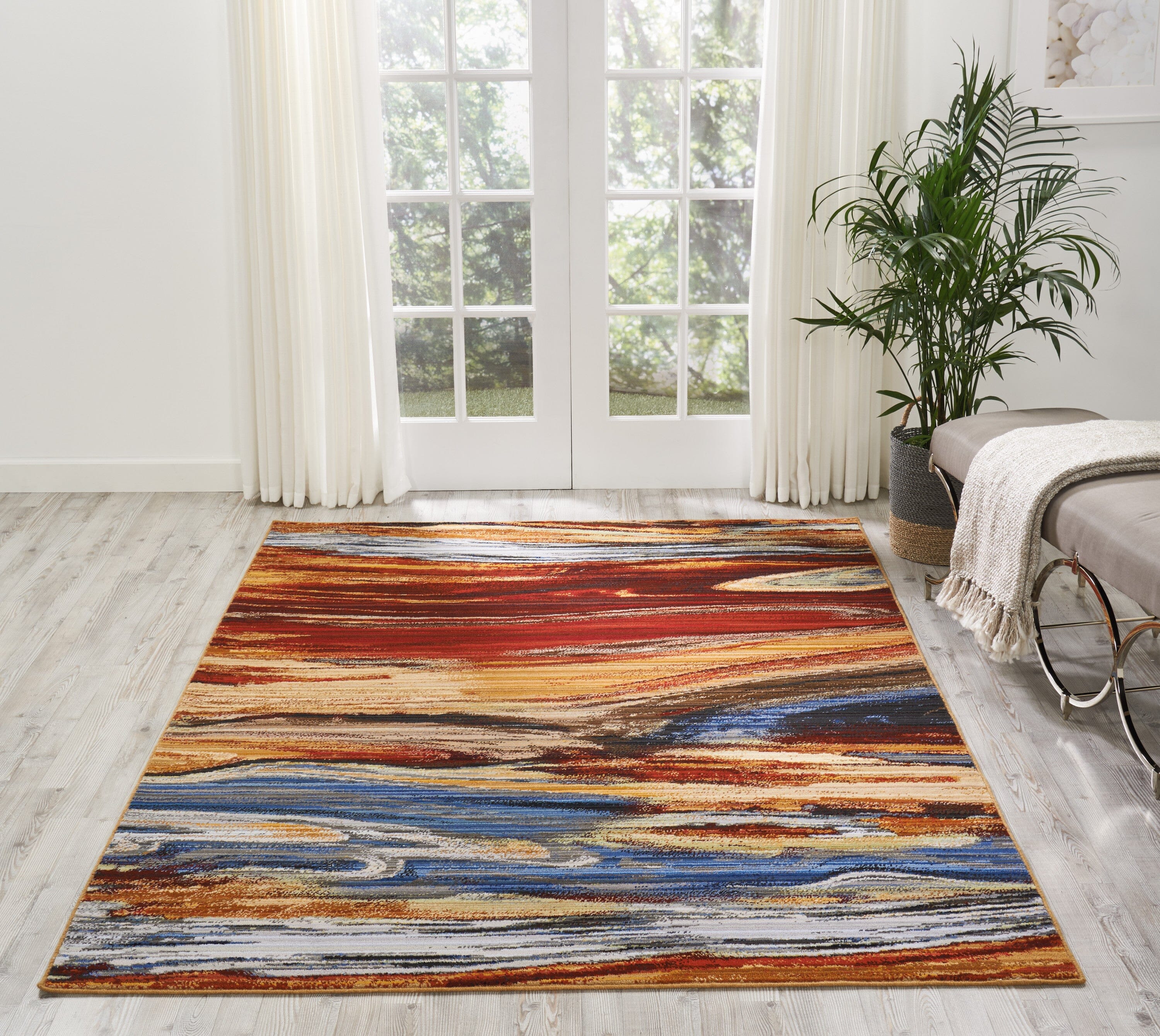 Nourison Chroma 5'6" x 8' Lava Flow Modern Indoor Rug Rug Nourison