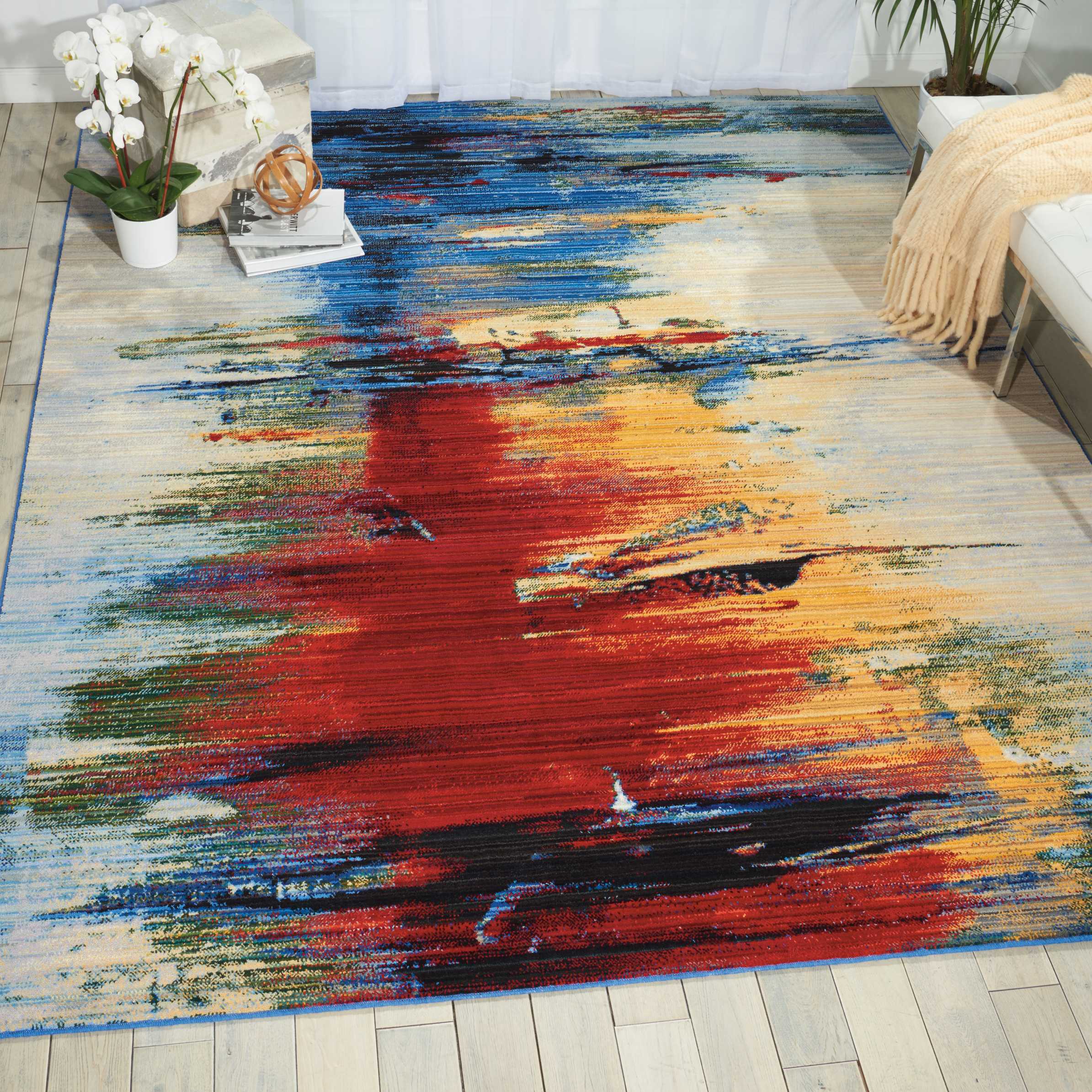 Nourison Chroma 9'9" x 12'8" Crimson Tide Modern Indoor Rug Rug Nourison