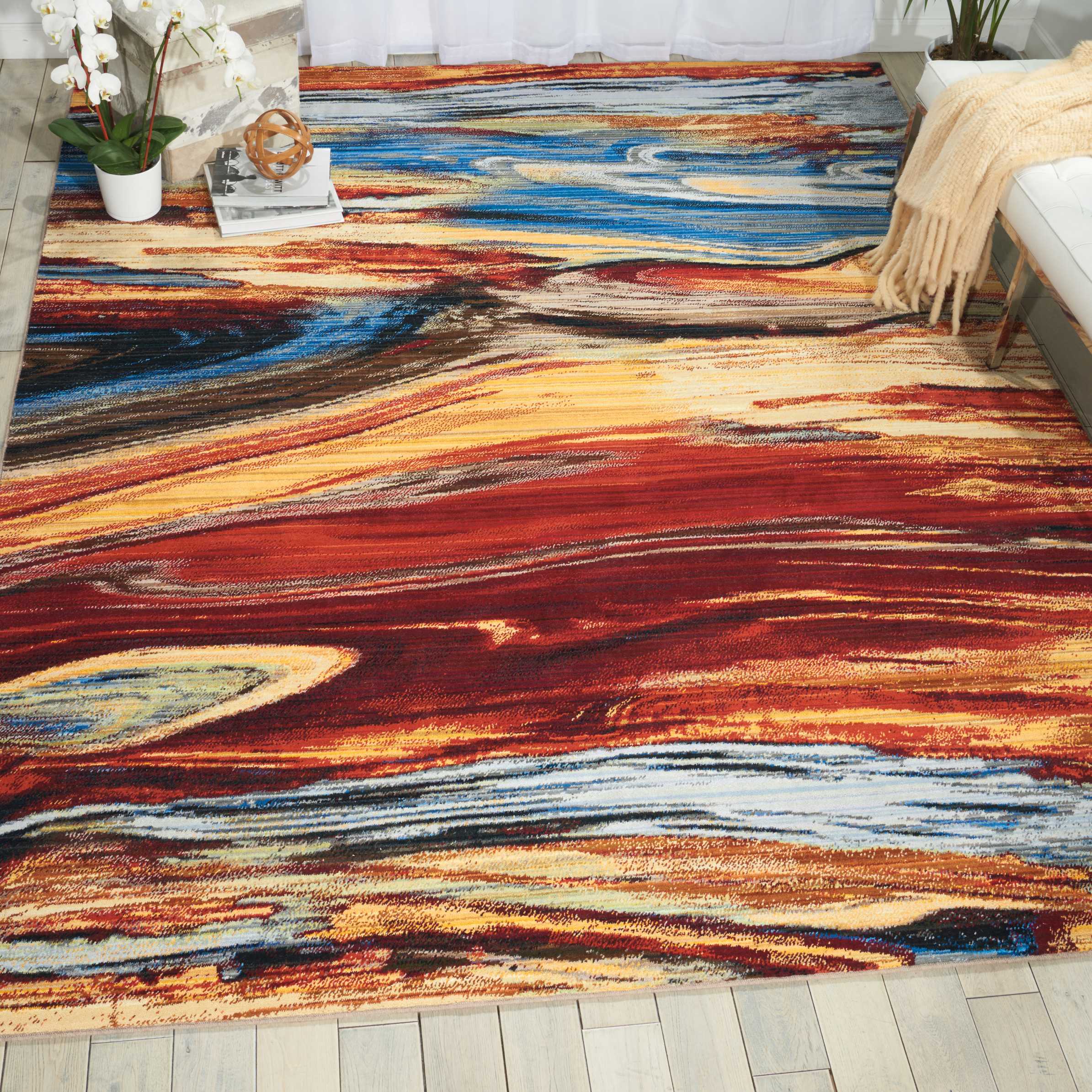 Nourison Chroma 9'9" x 12'8" Lava Flow Modern Indoor Rug Rug Nourison