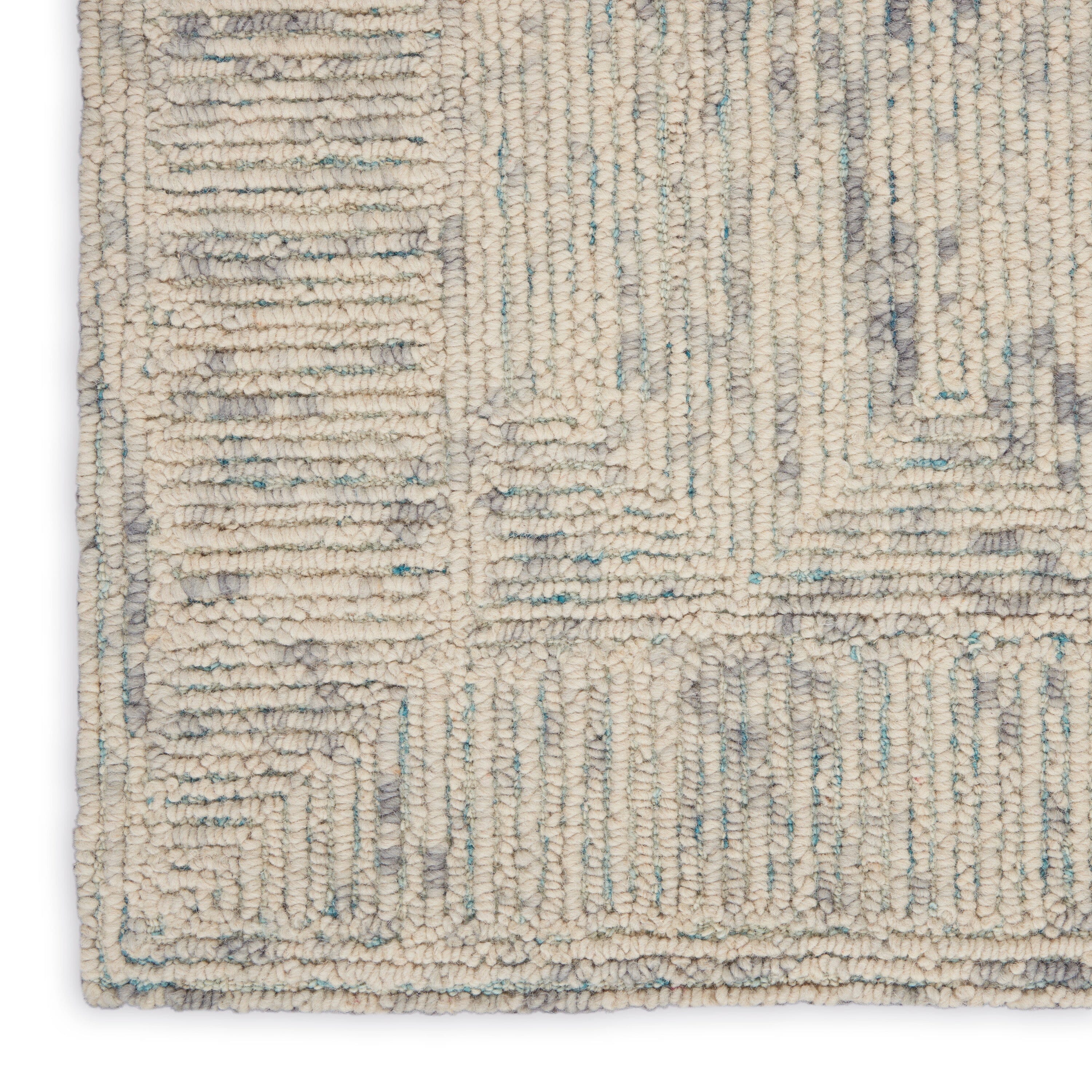 Nourison Colorado 3'9" x 5'9" Ivory/Grey/Teal Modern Indoor Rug Rug Nourison