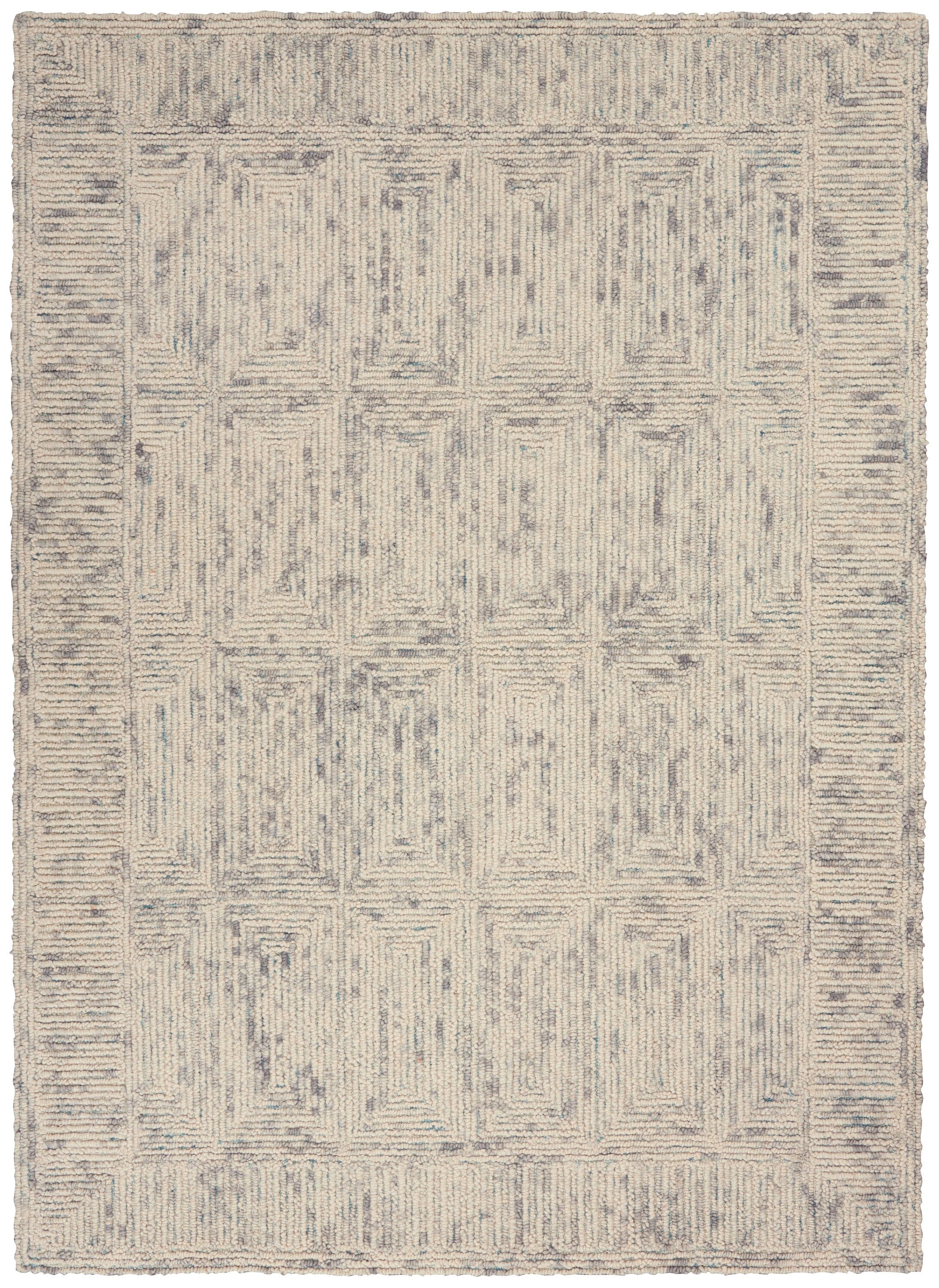 Nourison Colorado 3'9" x 5'9" Ivory/Grey/Teal Modern Indoor Rug Rug Nourison