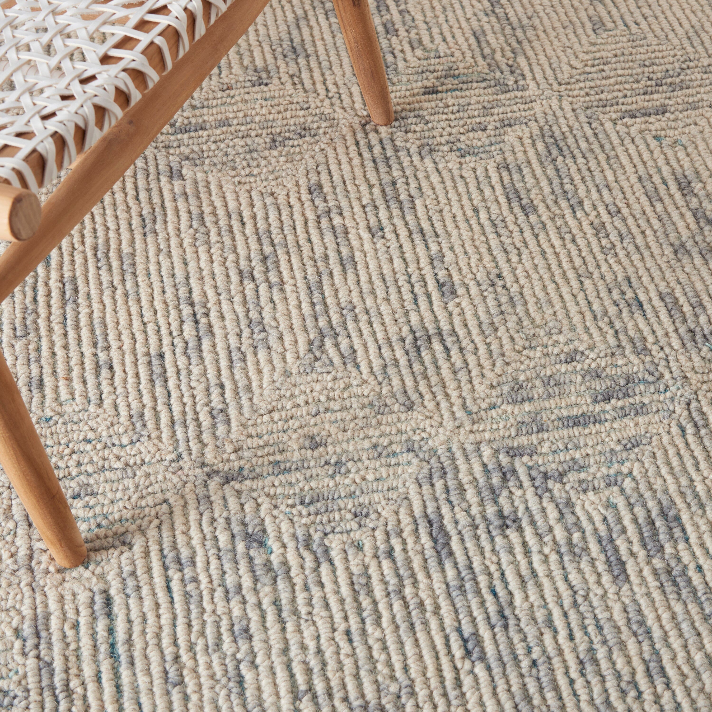 Nourison Colorado 3'9" x 5'9" Ivory/Grey/Teal Modern Indoor Rug Rug Nourison