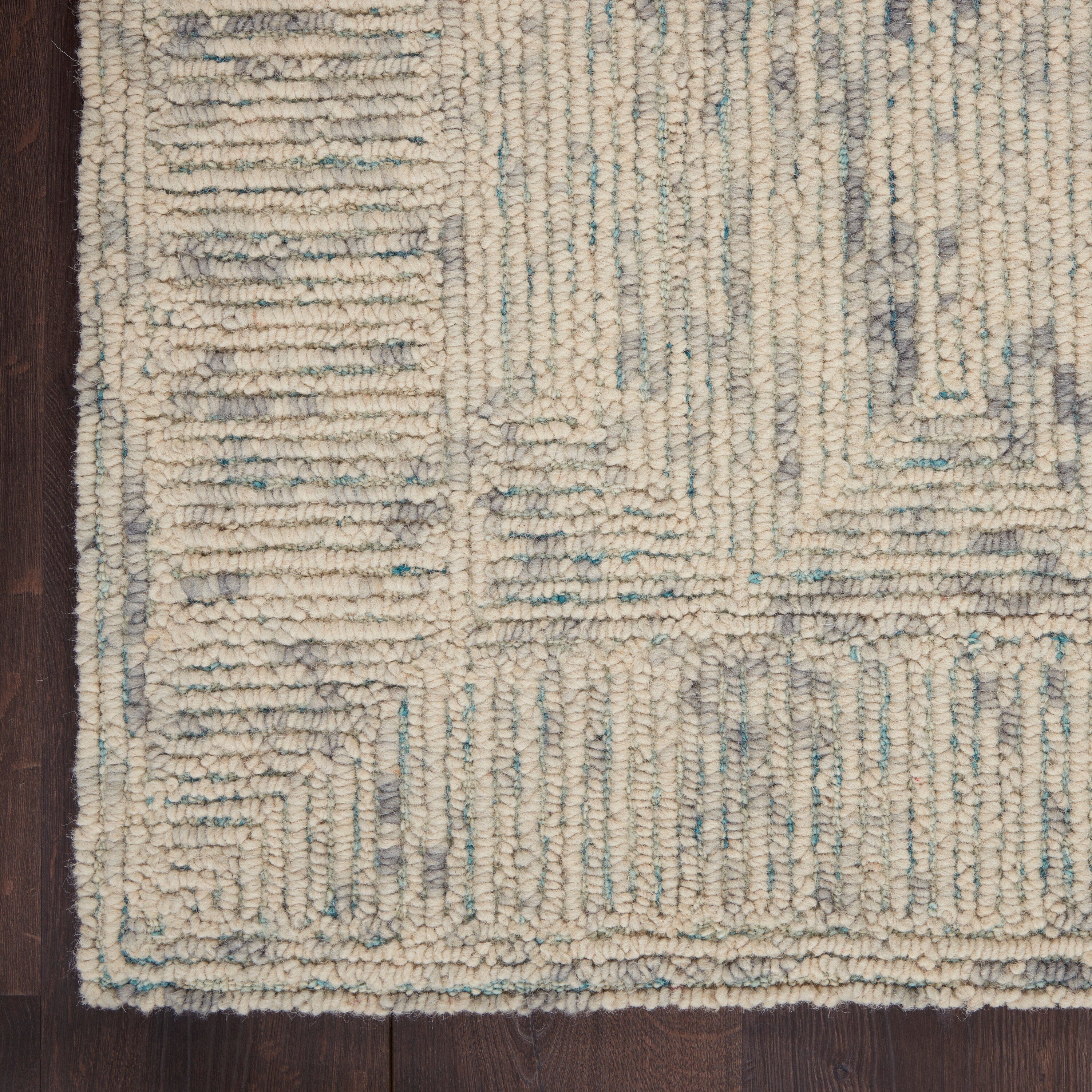 Nourison Colorado 3'9" x 5'9" Ivory/Grey/Teal Modern Indoor Rug Rug Nourison