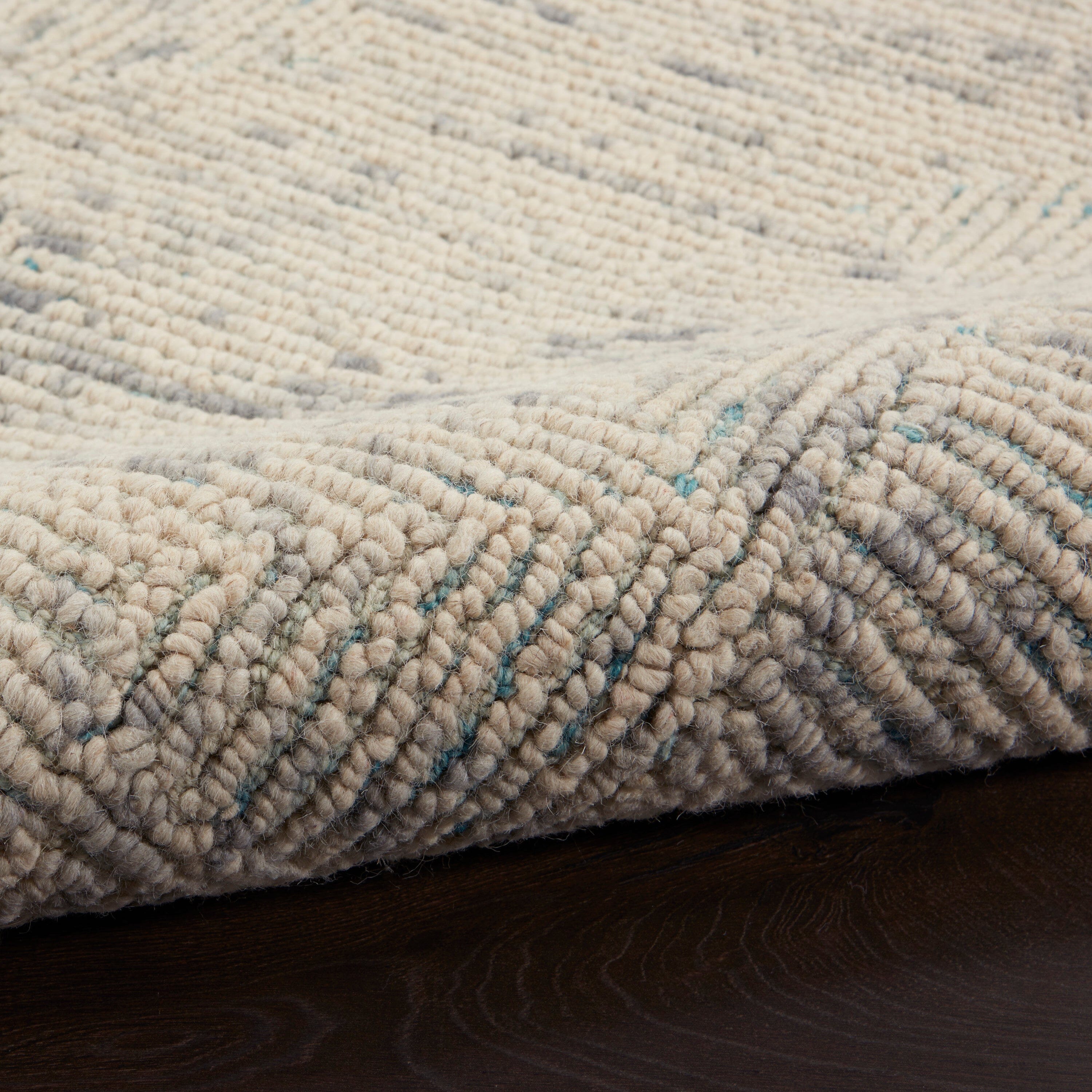 Nourison Colorado 3'9" x 5'9" Ivory/Grey/Teal Modern Indoor Rug Rug Nourison