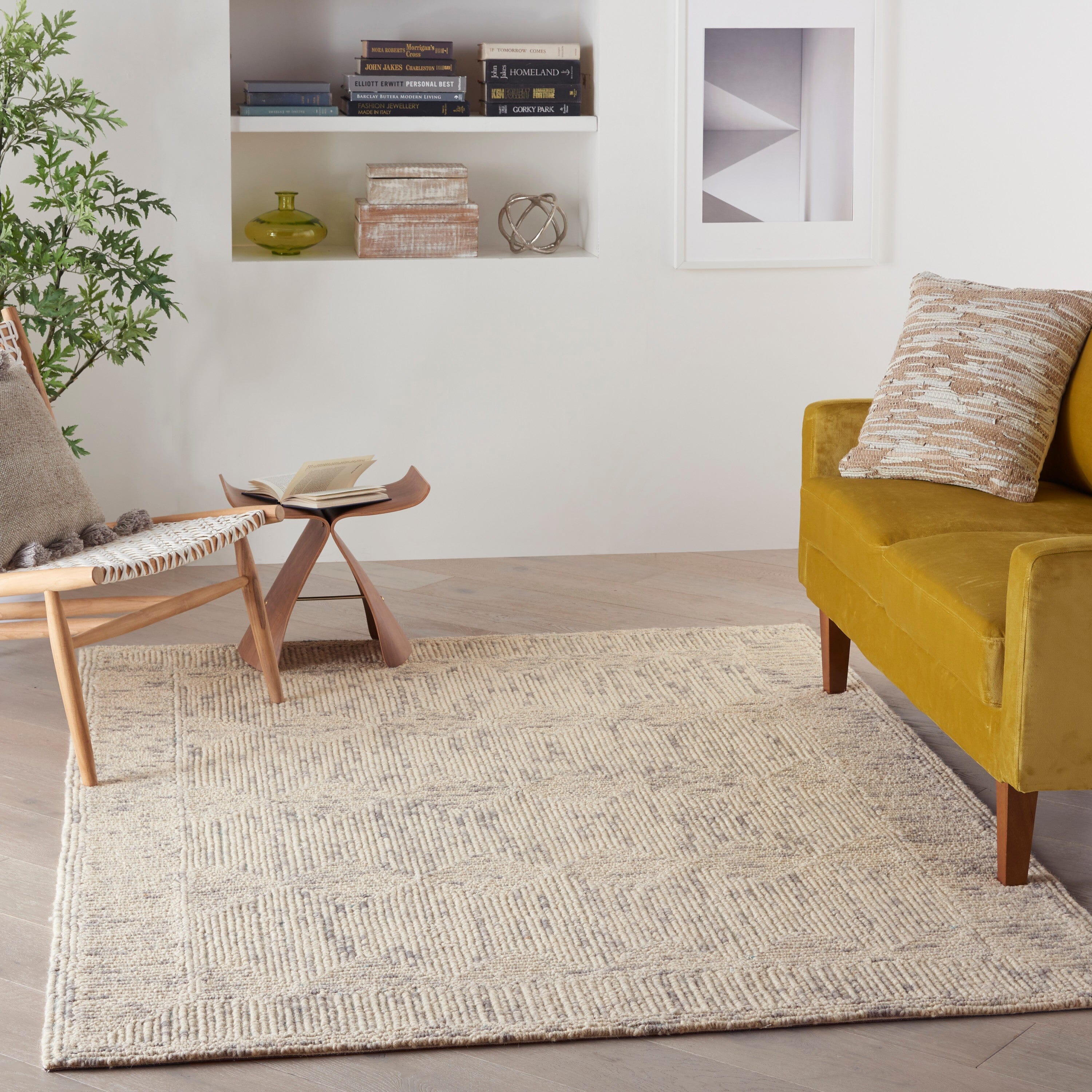 Nourison Colorado 3'9" x 5'9" Ivory/Grey/Teal Modern Indoor Rug Rug Nourison