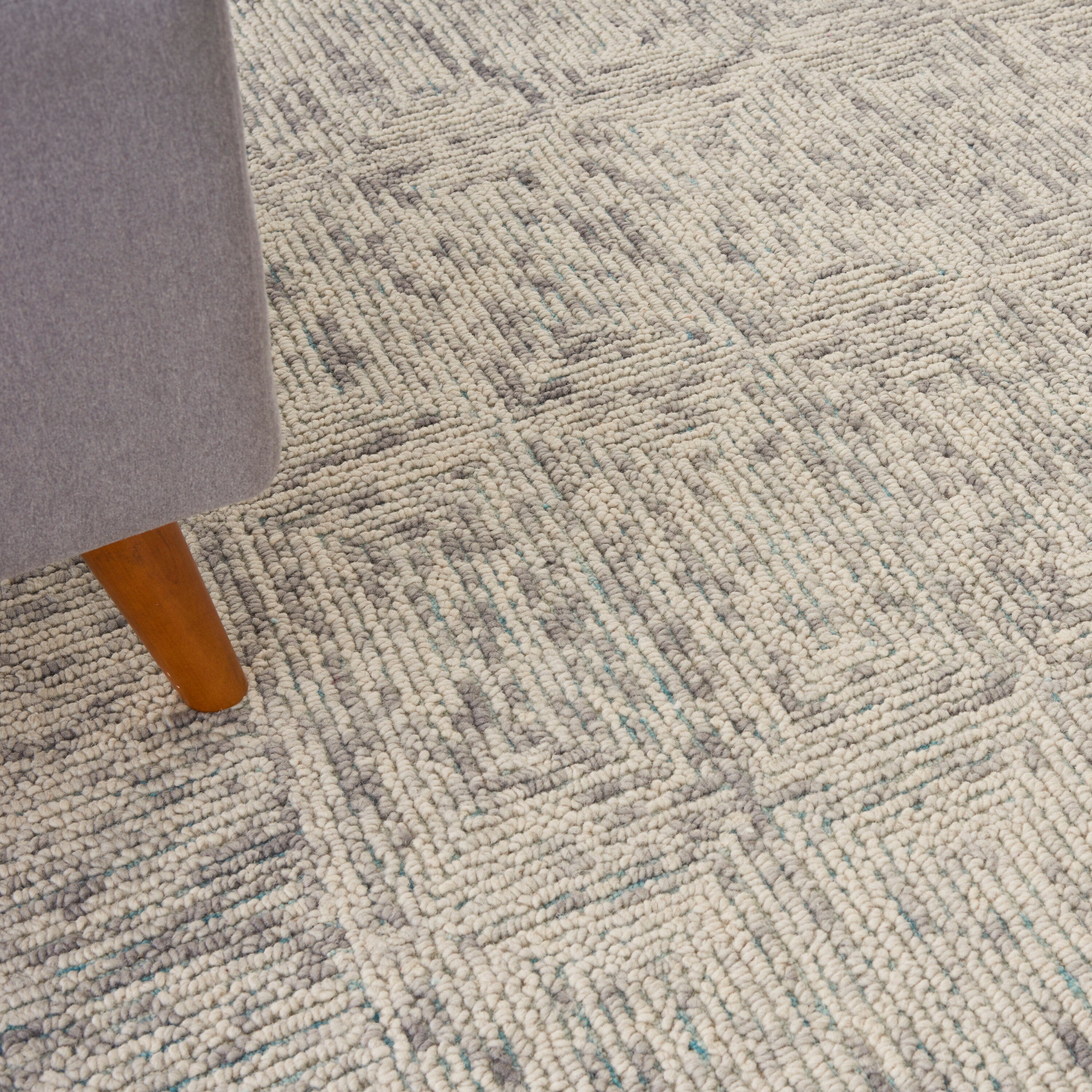 Nourison Colorado 8'3" x 11'6" Ivory/Grey/Teal Modern Indoor Rug Rug Nourison
