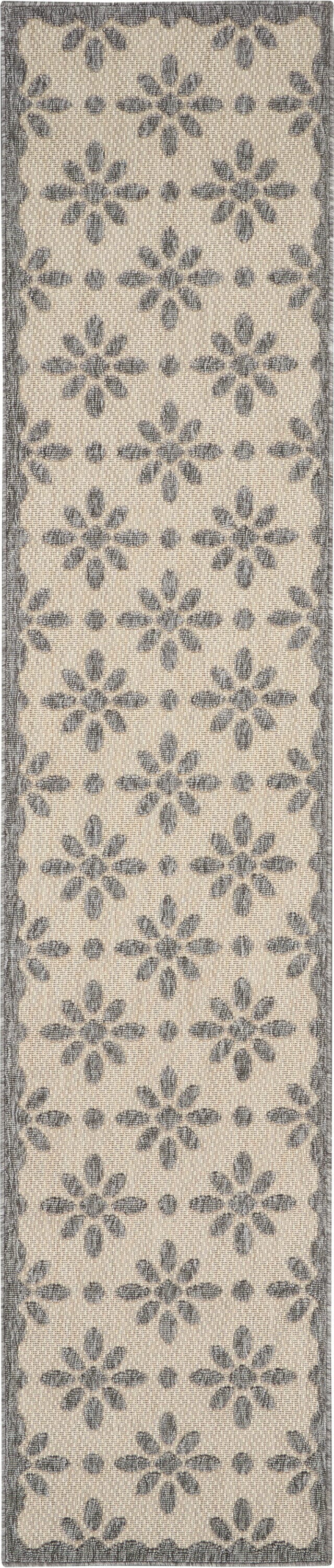 Nourison Cozumel 2'2" x 10' Cream Farmhouse Indoor/Outdoor Rug Rug Nourison