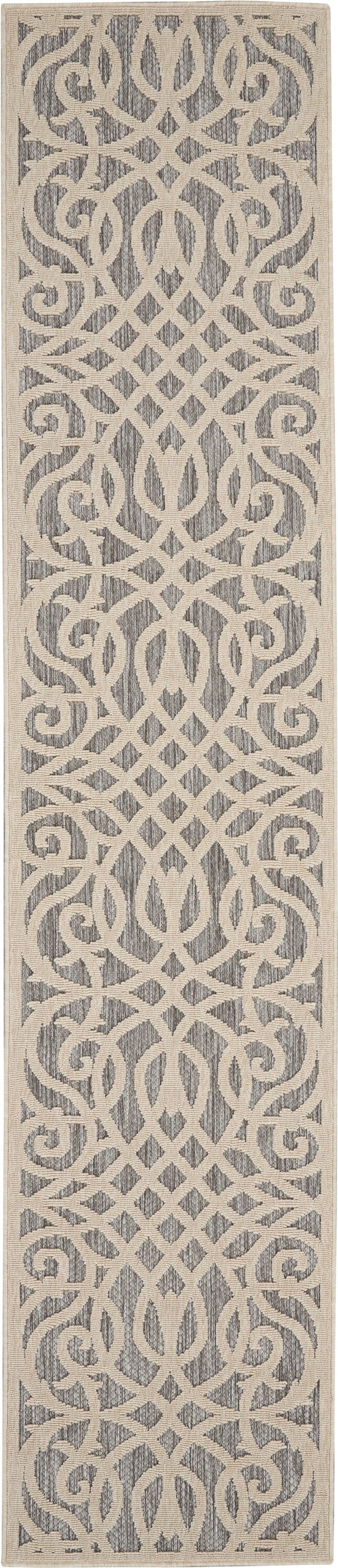 Nourison Cozumel 2'2" x 10' Grey Farmhouse Indoor/Outdoor Rug Rug Nourison