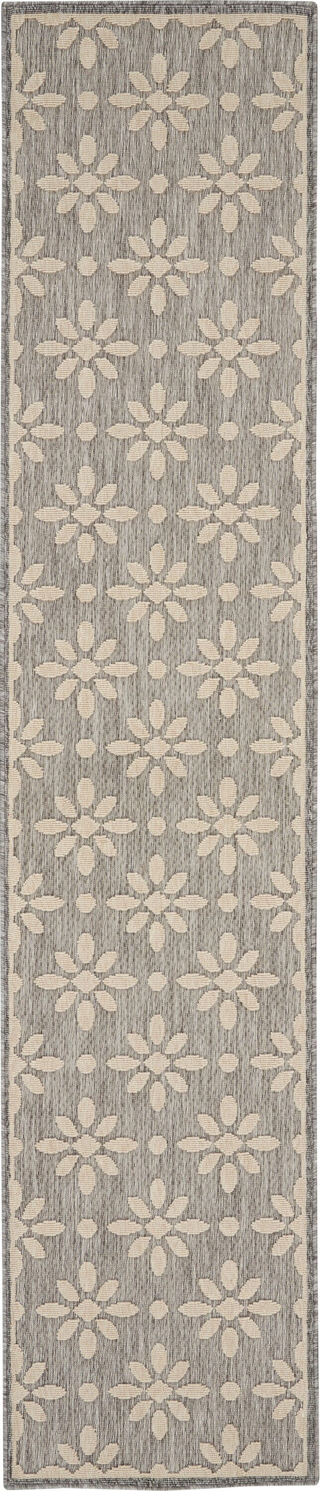 Nourison Cozumel 2'2" x 10' Grey Farmhouse Indoor/Outdoor Rug Rug Nourison