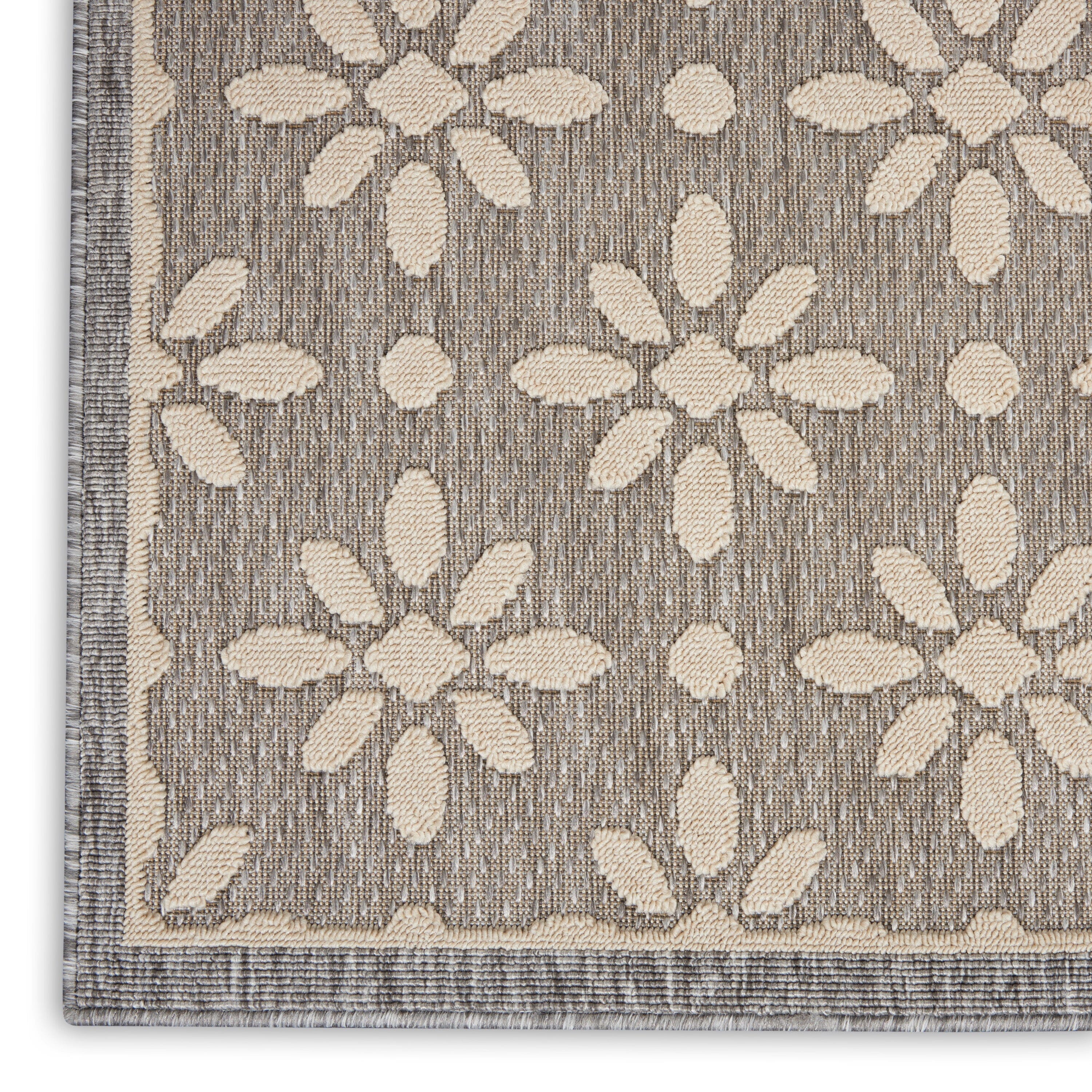 Nourison Cozumel 2'2" x 3'9" Grey Farmhouse Indoor/Outdoor Rug Rug Nourison