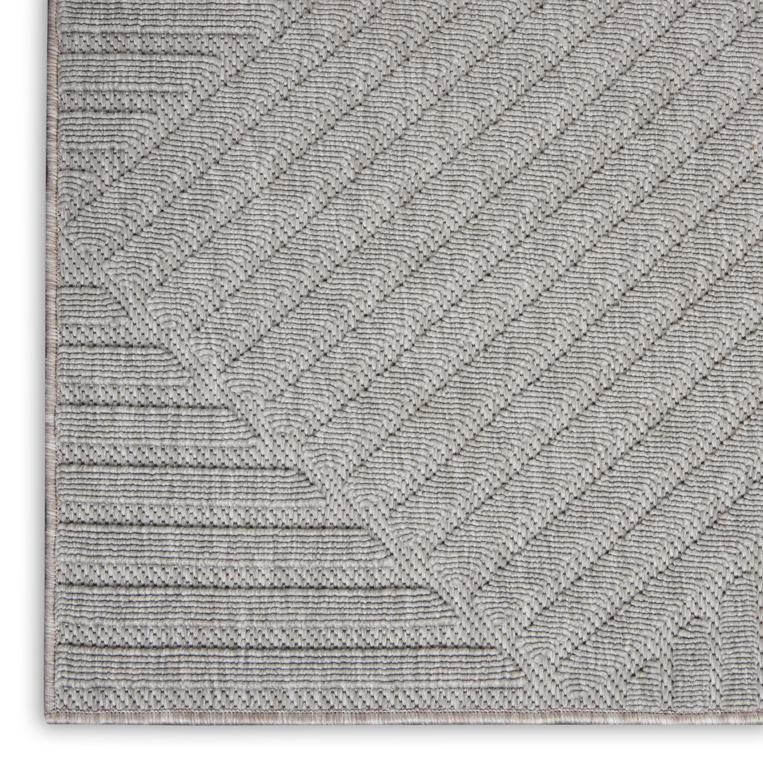 Nourison Cozumel 2'2" x 7'6" Light Grey Modern Indoor/Outdoor Rug Rug Nourison