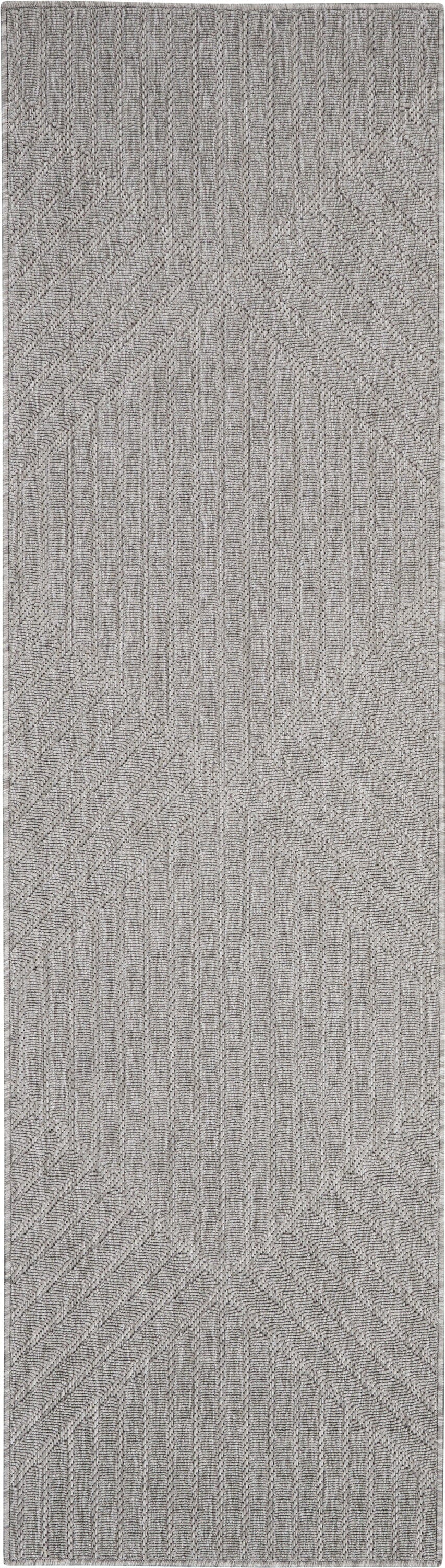 Nourison Cozumel 2'2" x 7'6" Light Grey Modern Indoor/Outdoor Rug Rug Nourison