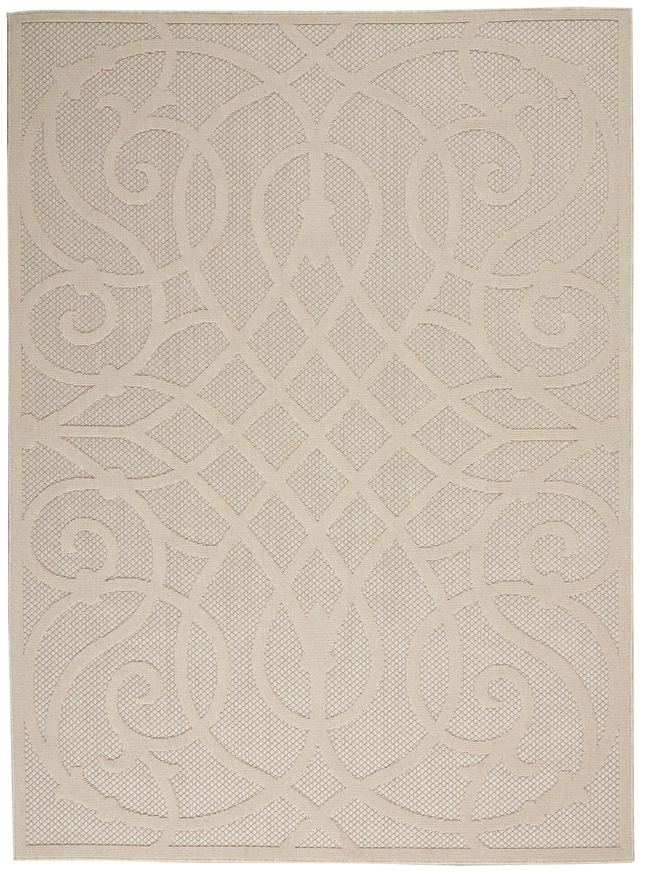 Nourison Cozumel 4' x 6' Cream Farmhouse Indoor/Outdoor Rug Rug Nourison