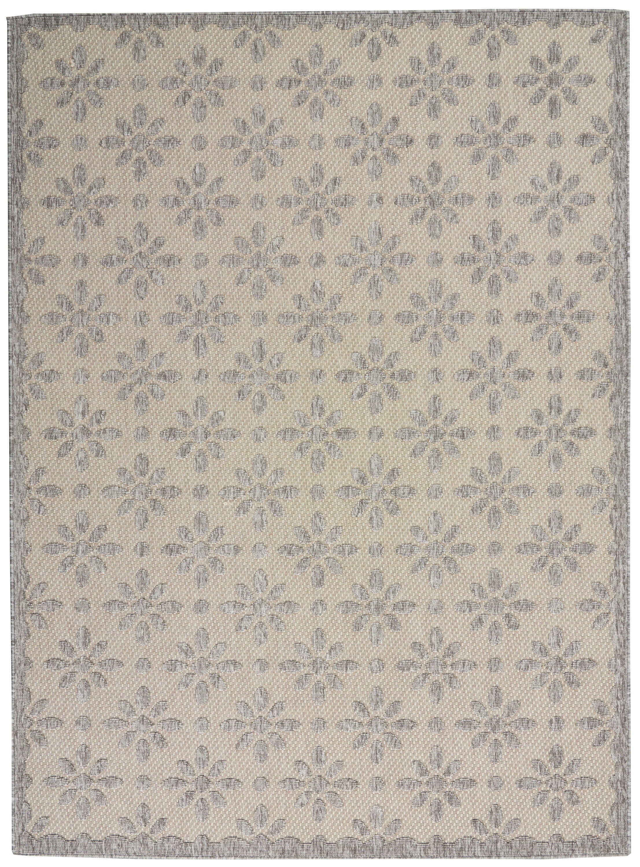 Nourison Cozumel 5'3" x 7'3" Cream Farmhouse Indoor/Outdoor Rug Rug Nourison