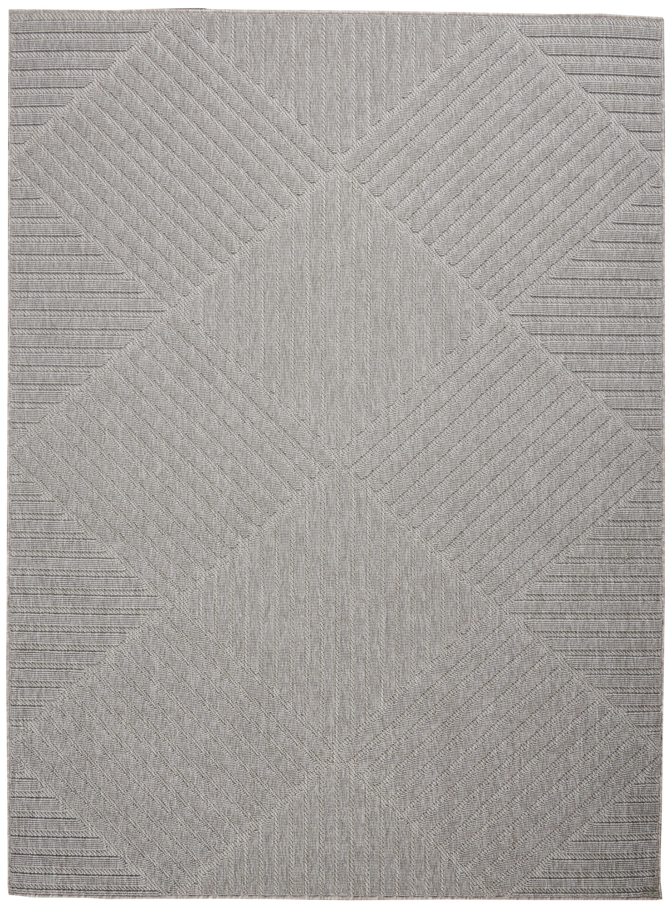 Nourison Cozumel 5'3" x 7'3" Light Grey Modern Indoor/Outdoor Rug Rug Nourison