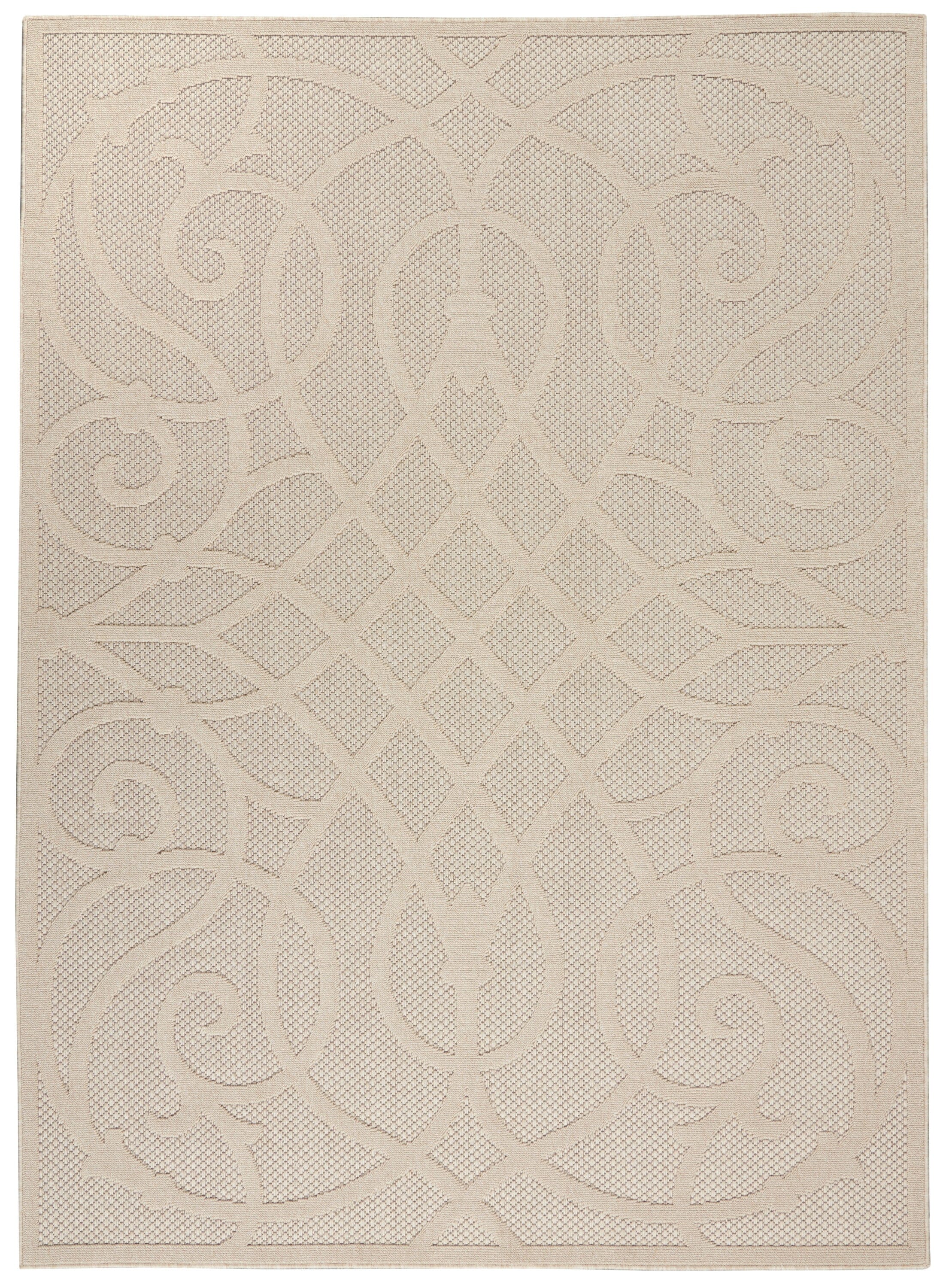 Nourison Cozumel 6' x 9' Cream Farmhouse Indoor/Outdoor Rug Rug Nourison