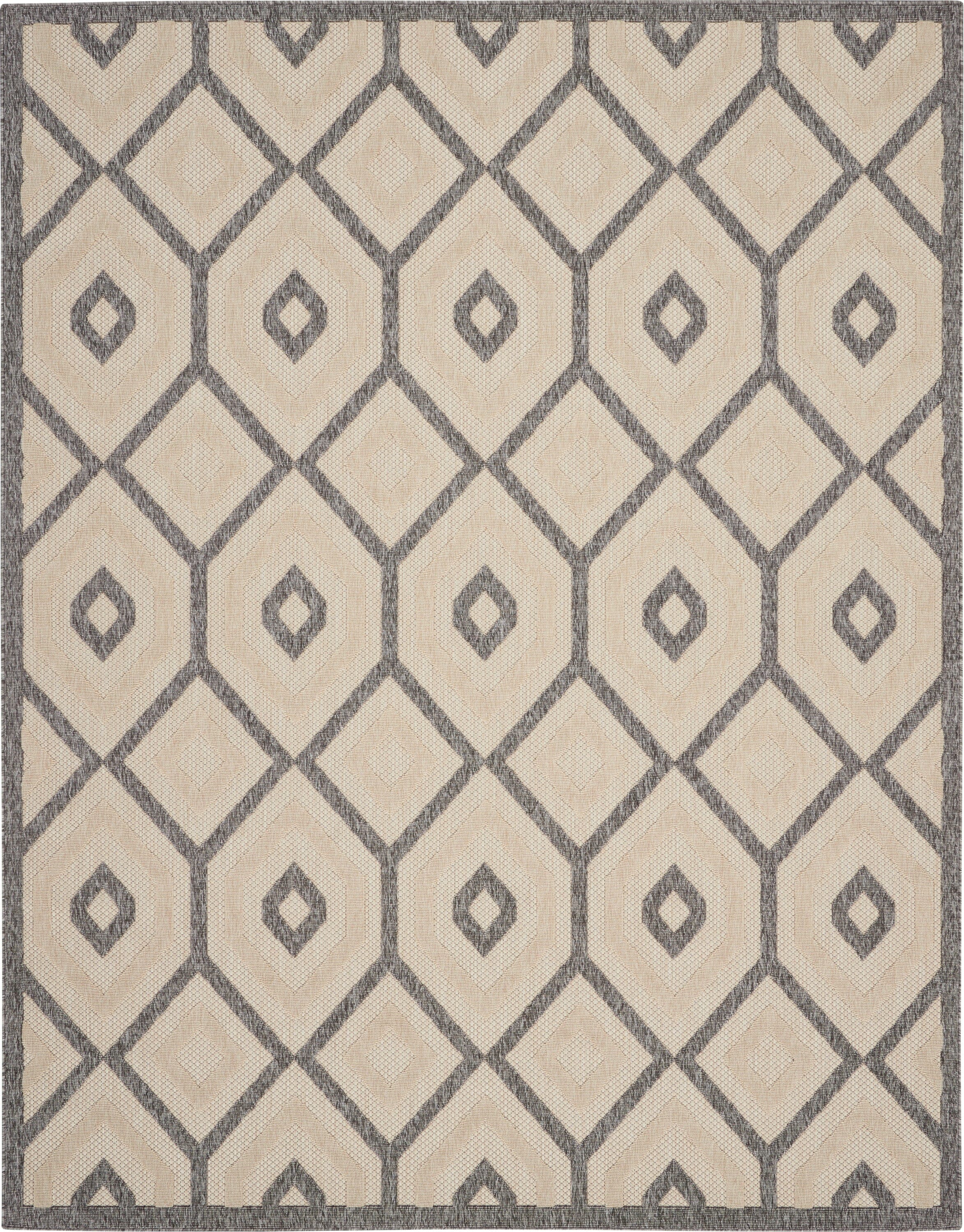 Nourison Cozumel 7'10" x 9'10" Cream Modern Indoor/Outdoor Rug Rug Nourison