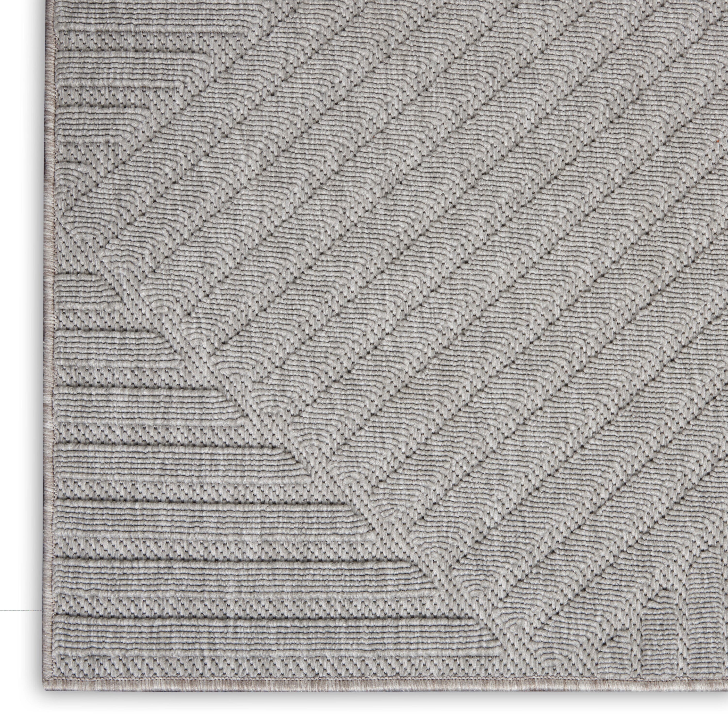 Nourison Cozumel 8'10" x 11'10" Light Grey Modern Indoor/Outdoor Rug Rug Nourison