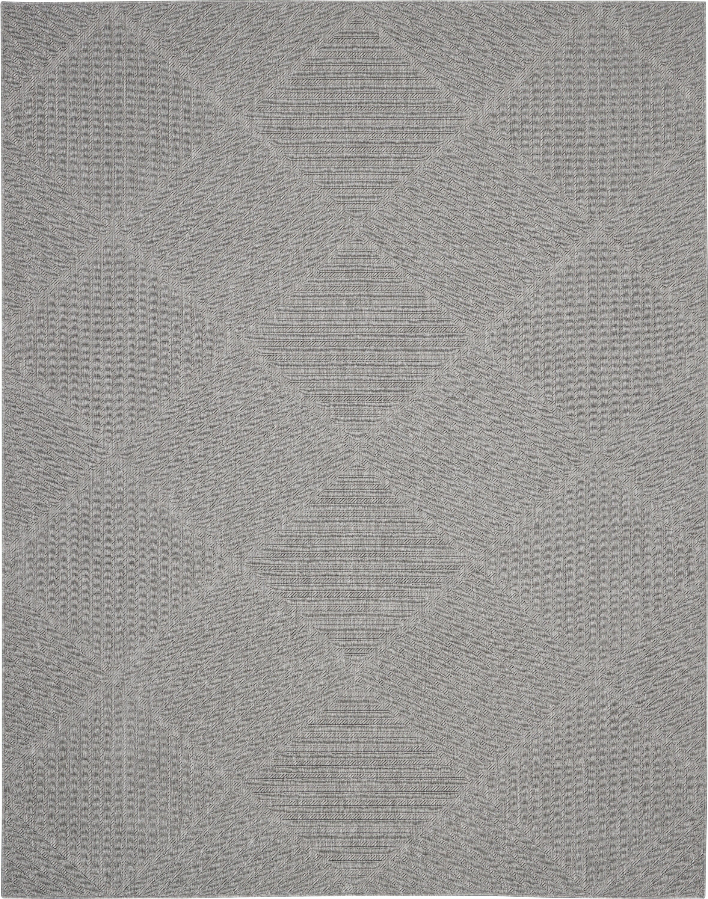 Nourison Cozumel 8'10" x 11'10" Light Grey Modern Indoor/Outdoor Rug Rug Nourison