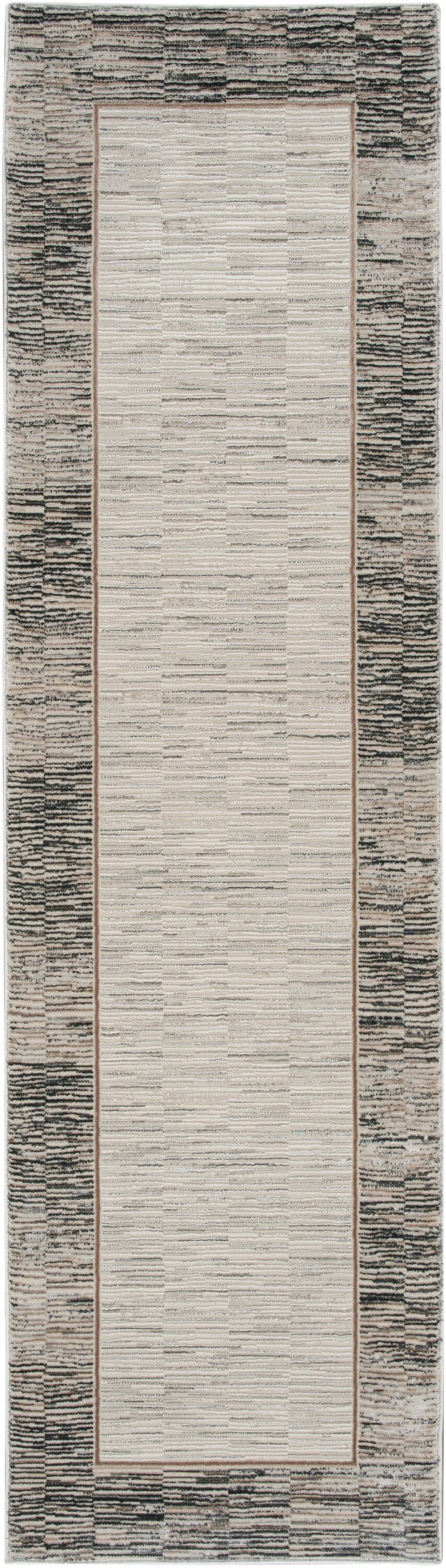 Nourison Desire 2'3" x 7'6" Grey Black Modern Indoor Rug Rug Nourison