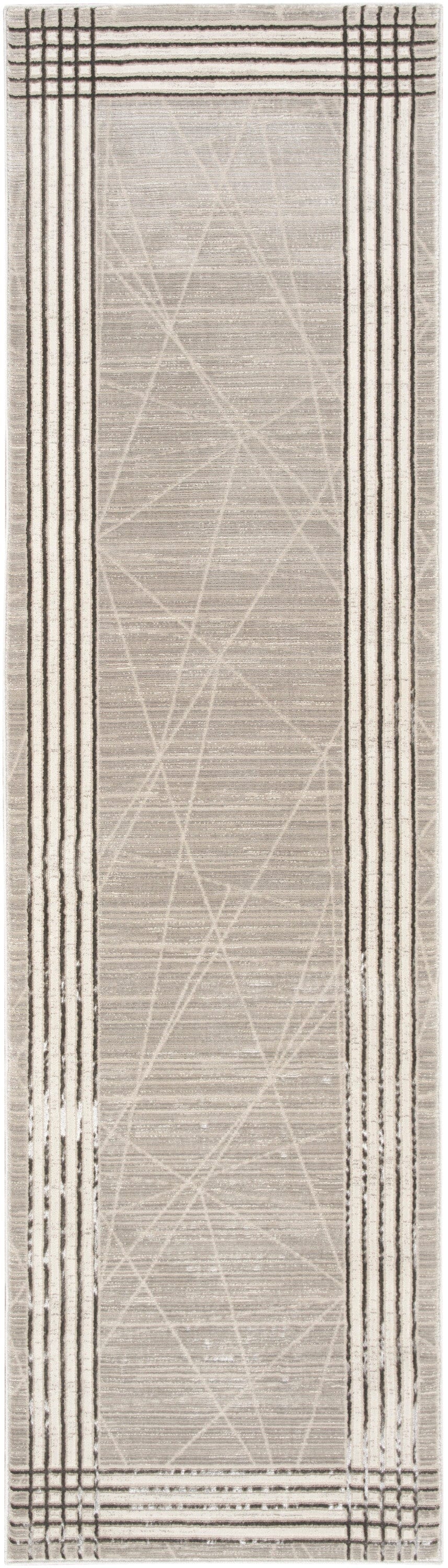 Nourison Desire 2'3" x 7'6" Grey Silver Modern Indoor Rug Rug Nourison