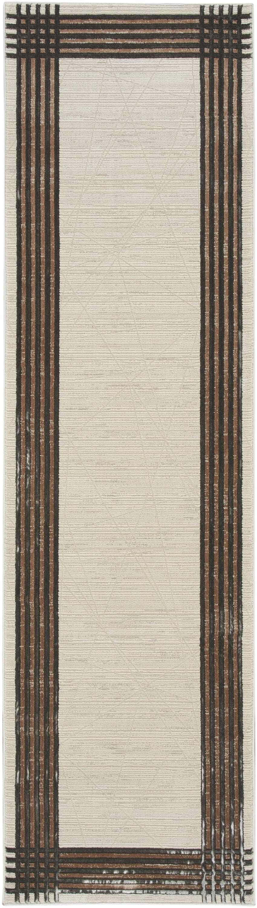 Nourison Desire 2'3" x 7'6" Ivory Silver Modern Indoor Rug Rug Nourison