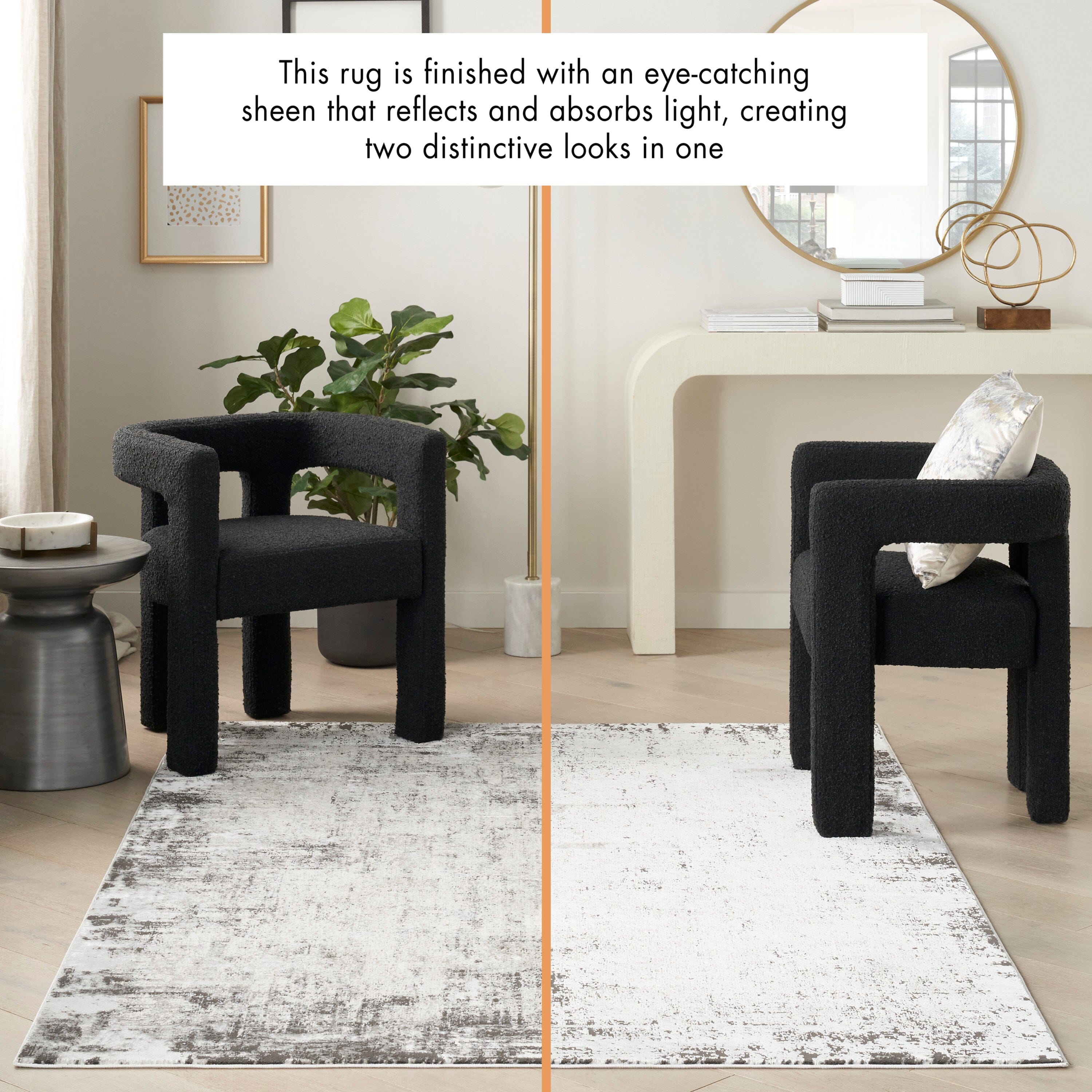 Nourison Desire 3'11" x 5'11" Grey/Ivory Modern Indoor Rug Rug Nourison