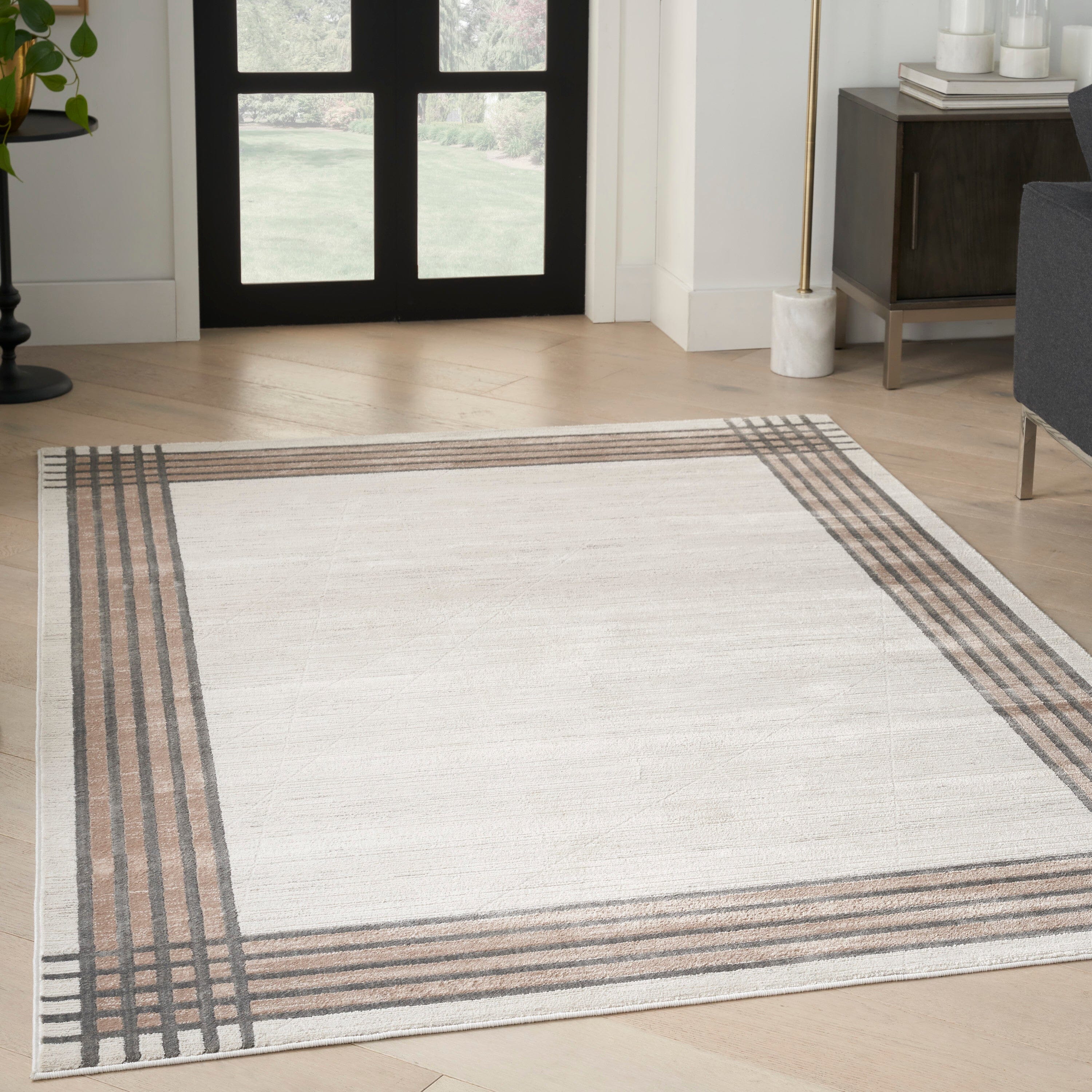 Nourison Desire 3'11" x 5'11" Ivory/Silver Modern Indoor Rug Rug Nourison