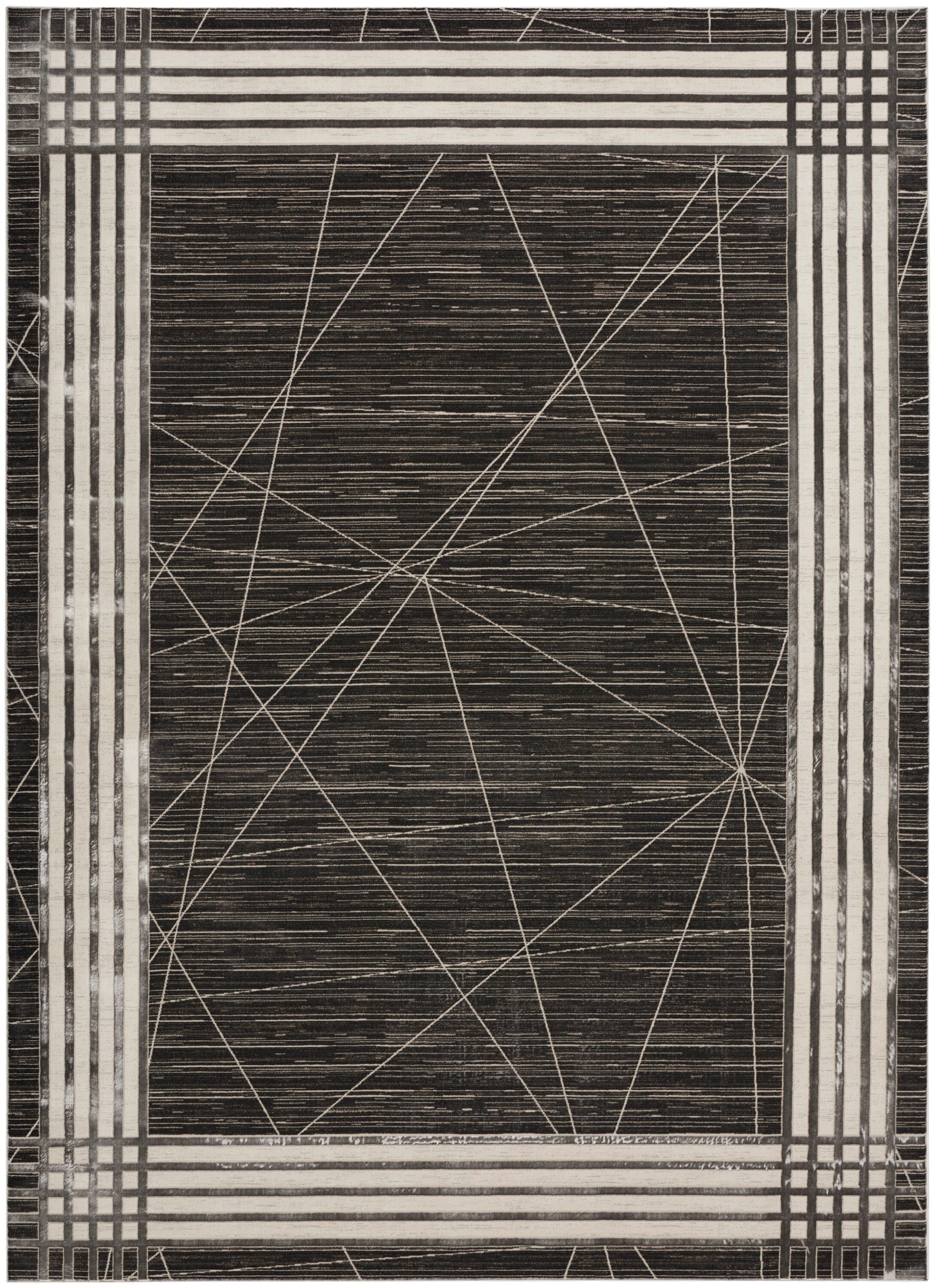 Nourison Desire 7'10" x 9'10" Charcoal Silver Modern Indoor Rug Rug Nourison