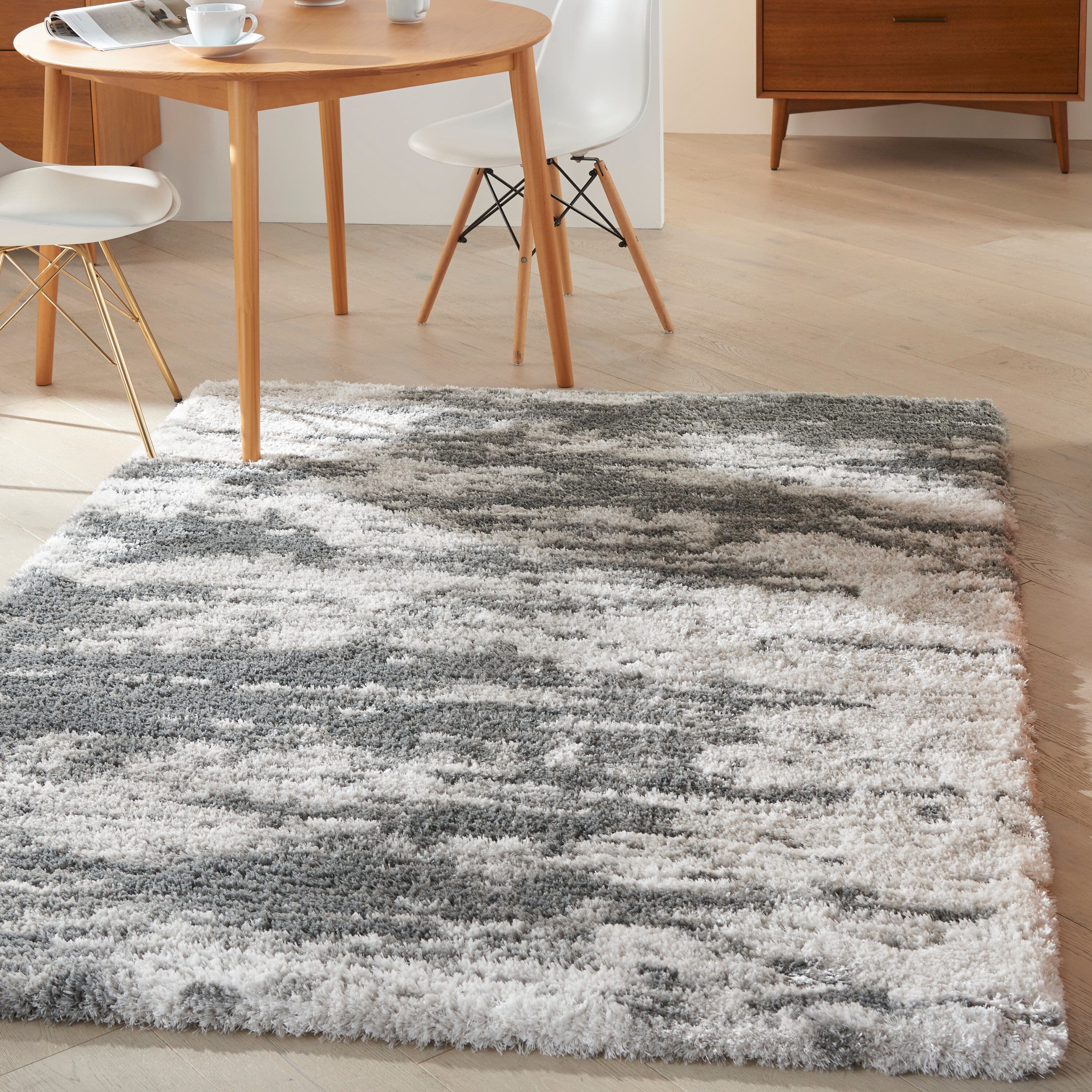 Nourison Dreamy Shag 4' x 6' Charcoal/Ivory Shag Indoor Rug Rug Nourison