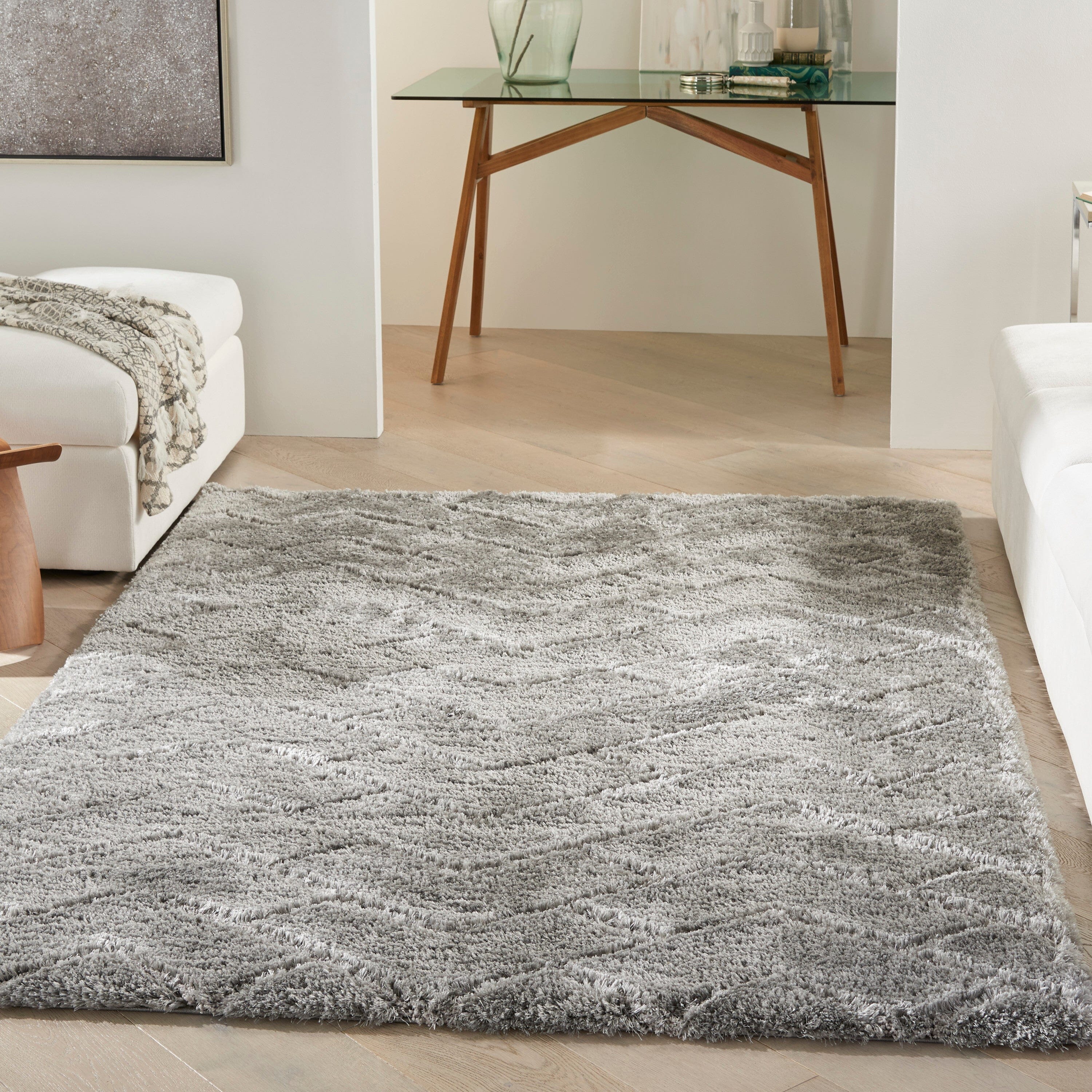 Nourison Dreamy Shag 4' x 6' Grey Shag Indoor Rug Rug Nourison